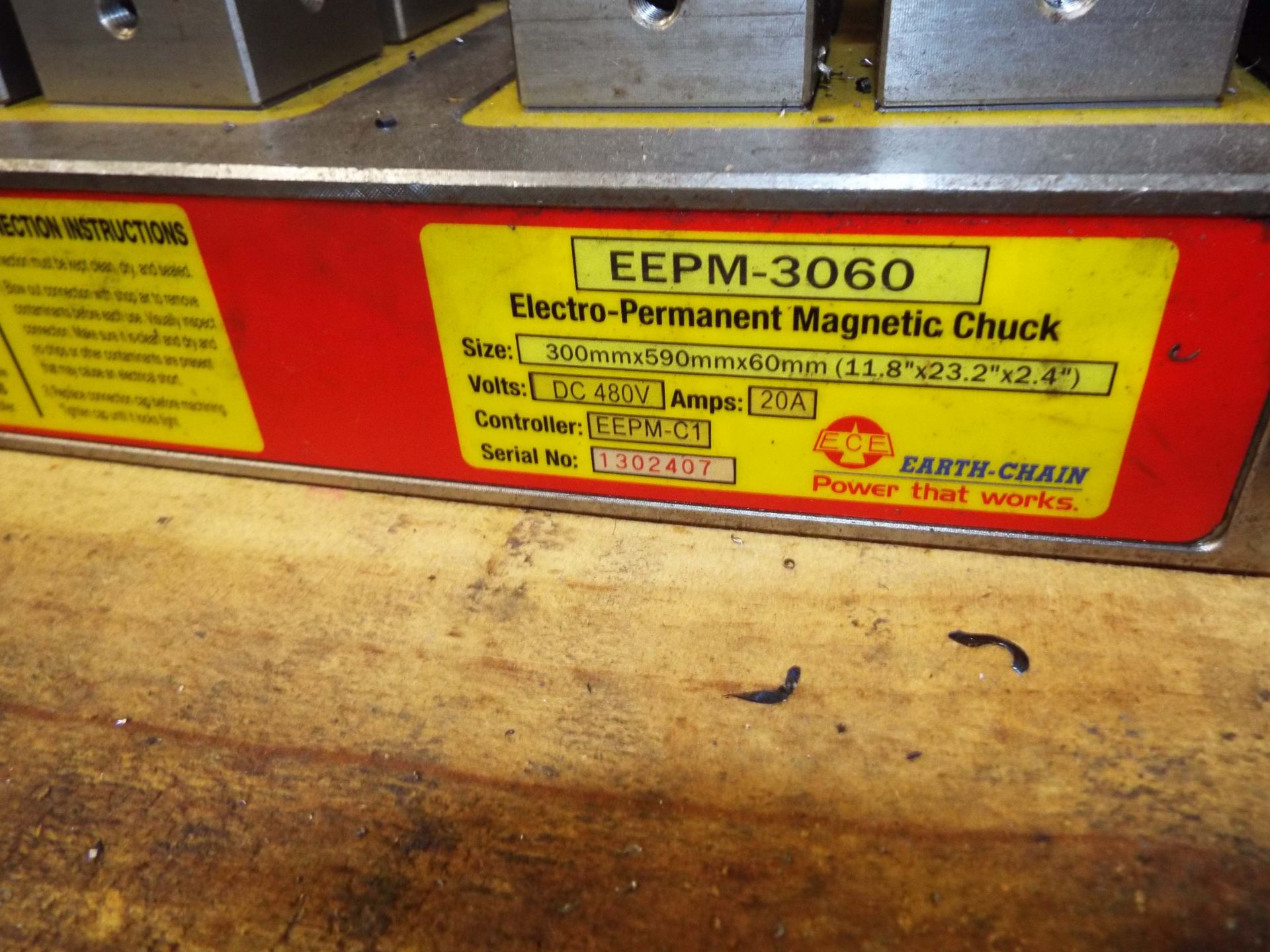 ECE EEPM-3060 ELECTRO-PERMANENT 12" X 23" X 2" MAGNETIC CHUCK WITH EEPM-CI CONTROL S/N: 1302407 - Image 2 of 4