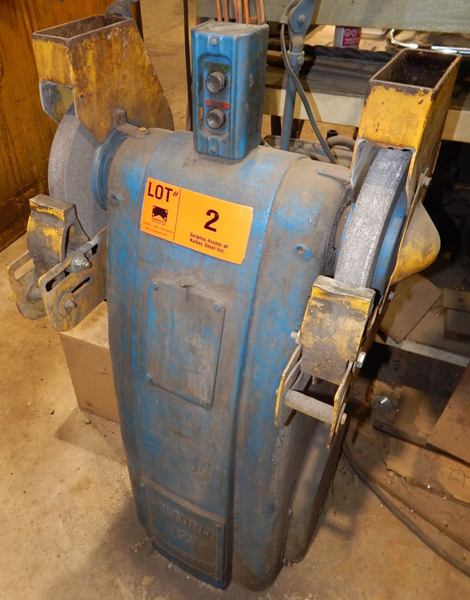 MILFORD 12" DOUBLE END PEDESTAL GRINDER, S/N: N/A