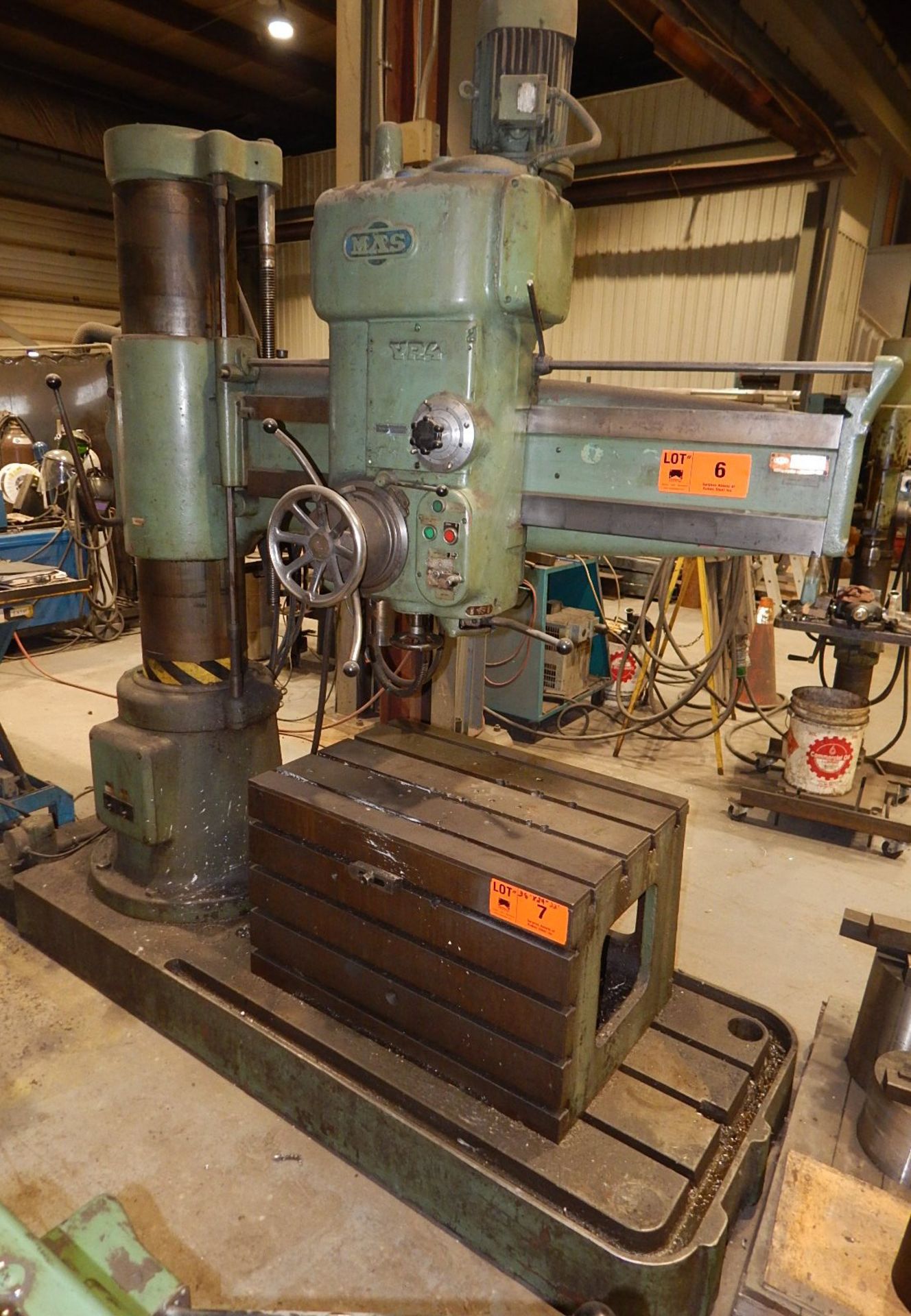 MAS VF4 5' RADIAL ARM DRILL WITH 12" COLUMN, SPEEDS TO 2000 RPM, COOLANT, S/N: 9795 (CI) [RIGGING