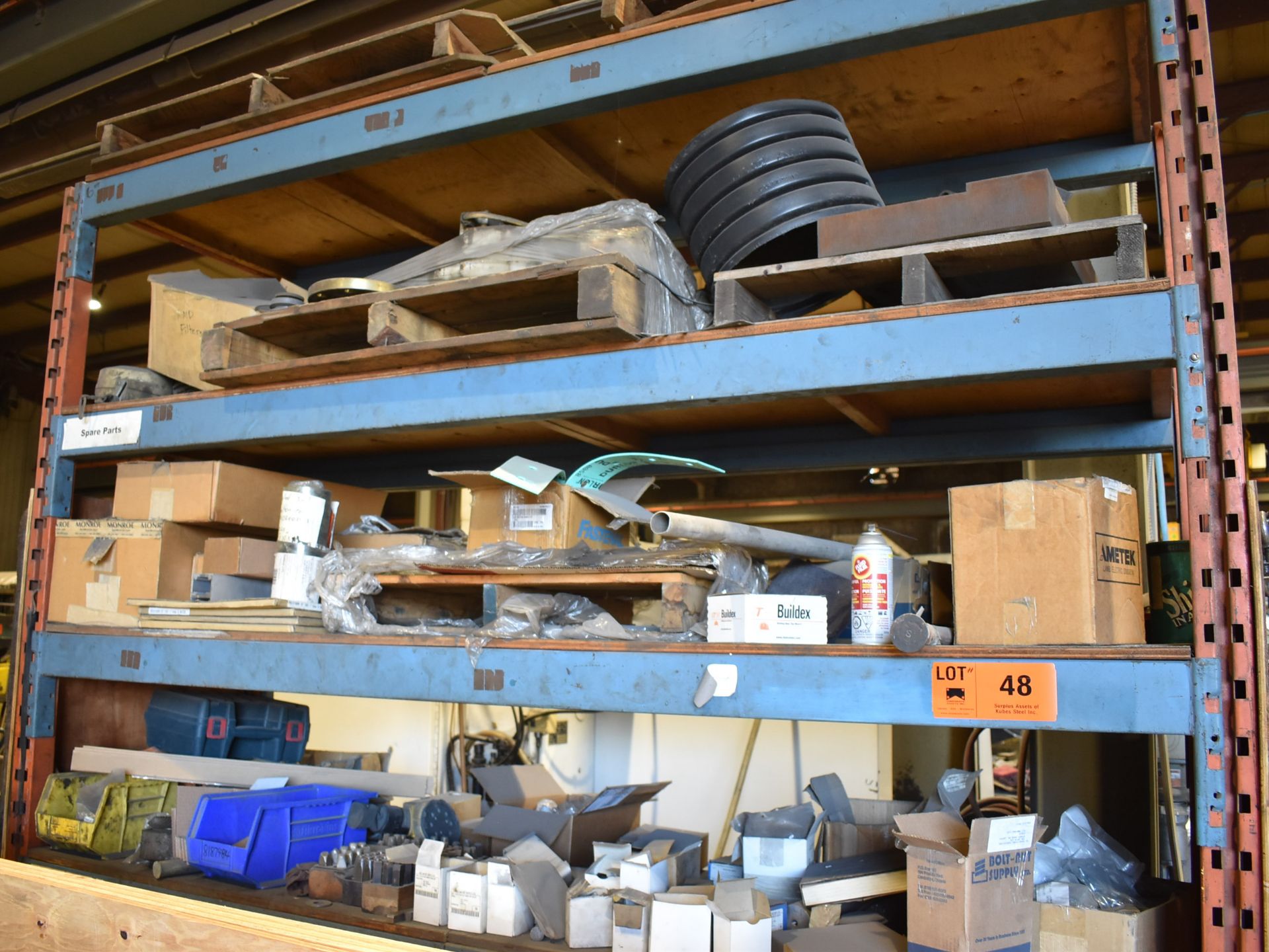 LOT/ STEEL RACK WITH CONTENTS - HARDWARE, TOOLING, SHOP SUPPLIES