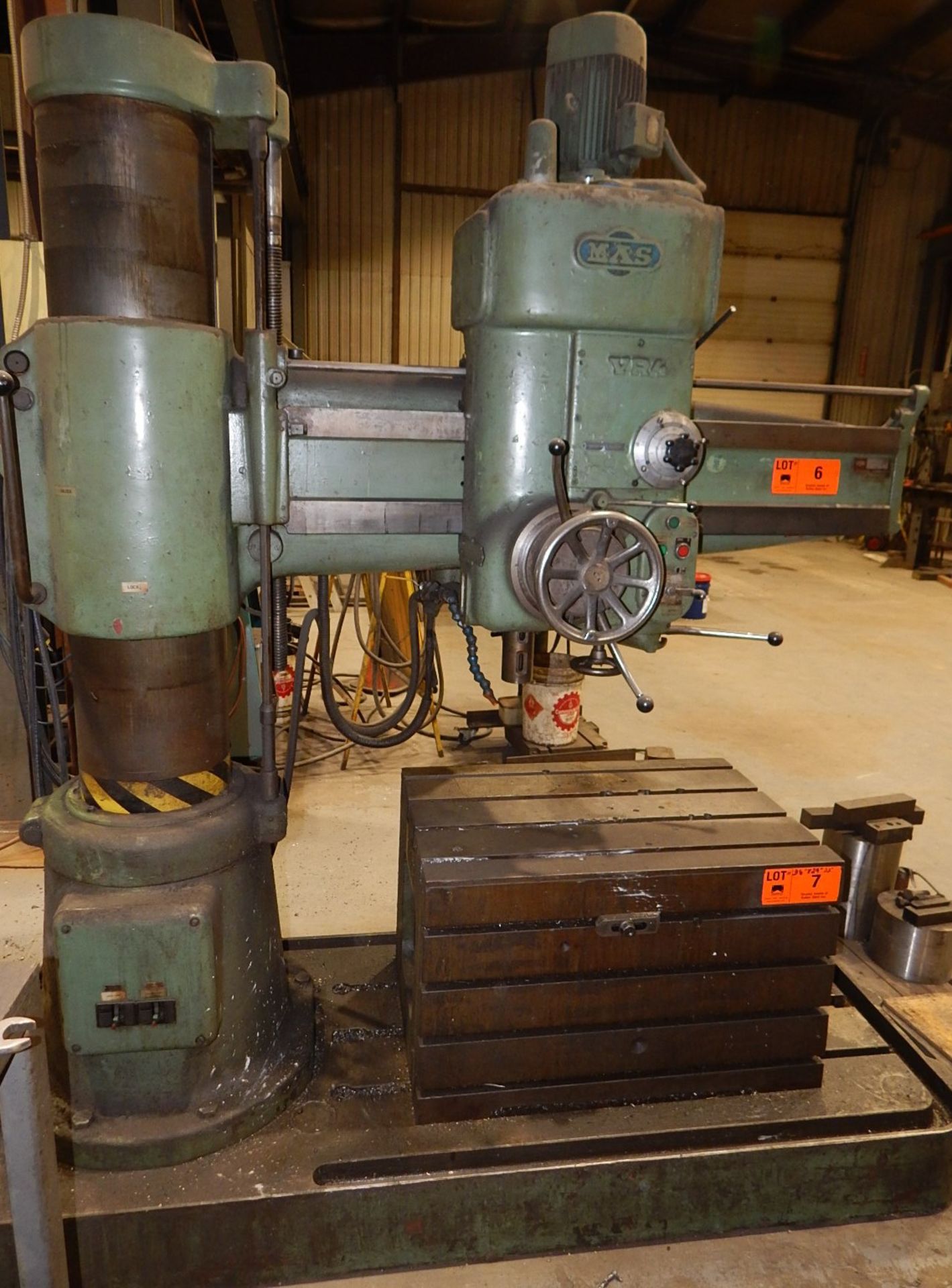 MAS VF4 5' RADIAL ARM DRILL WITH 12" COLUMN, SPEEDS TO 2000 RPM, COOLANT, S/N: 9795 (CI) [RIGGING - Image 2 of 6