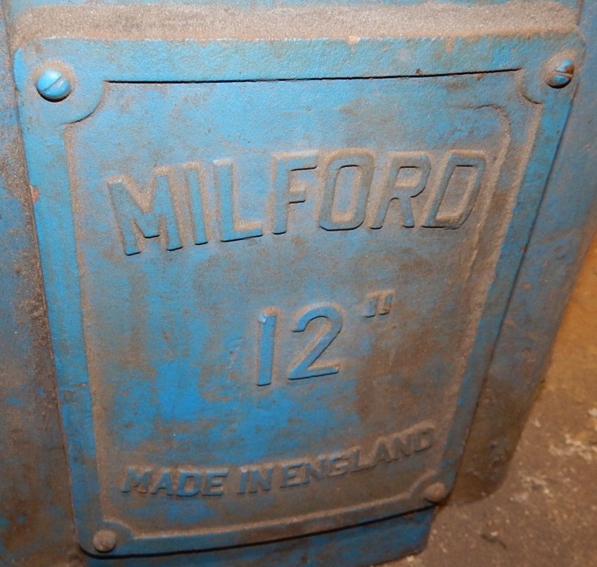 MILFORD 12" DOUBLE END PEDESTAL GRINDER, S/N: N/A - Image 3 of 3