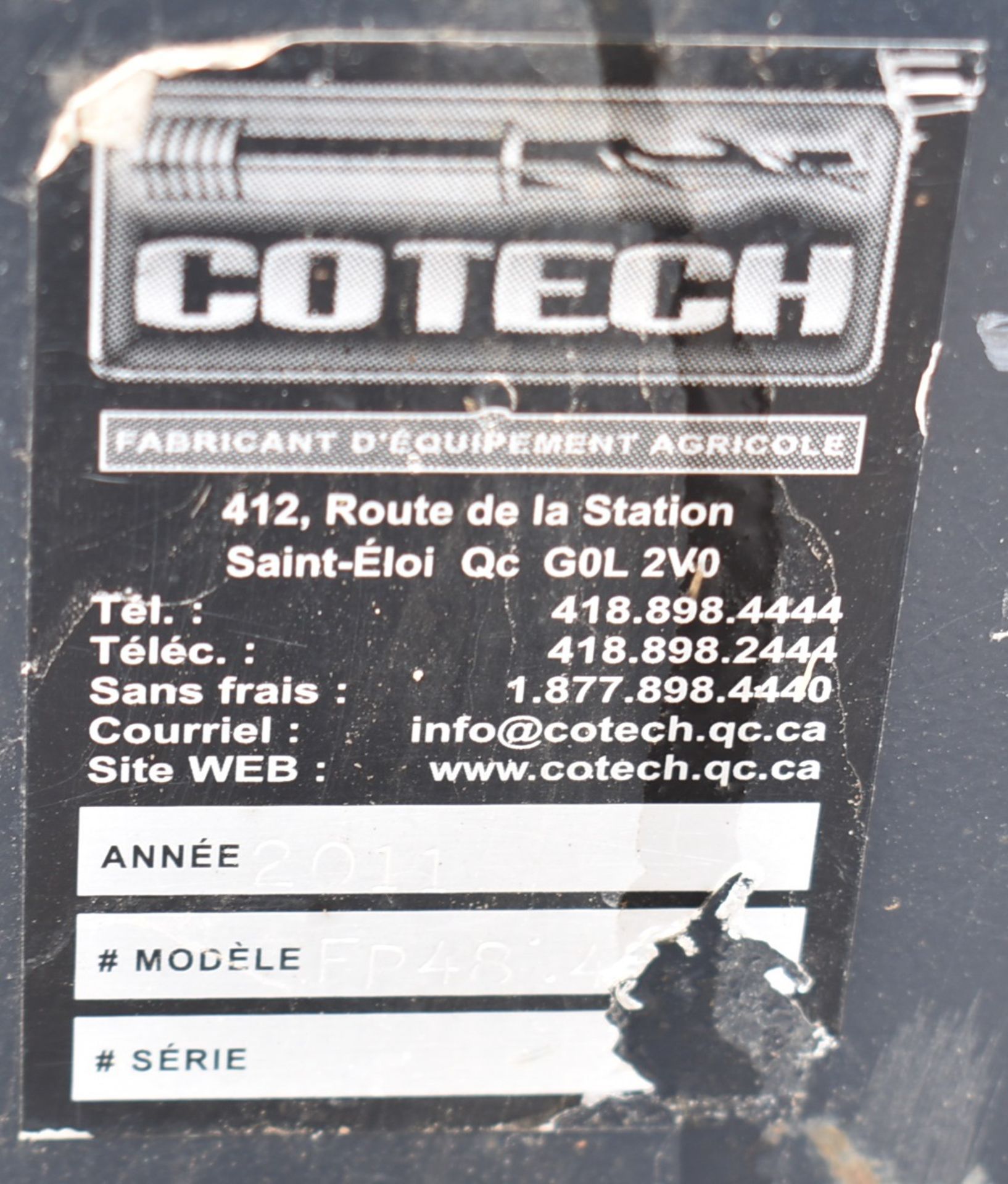 COTECH (2011) MODEL FP48 FORK ATTACHMENT, S/N: N/A [RIGGING FEE FOR LOT #72 - $25 CAD PLUS - Image 3 of 3