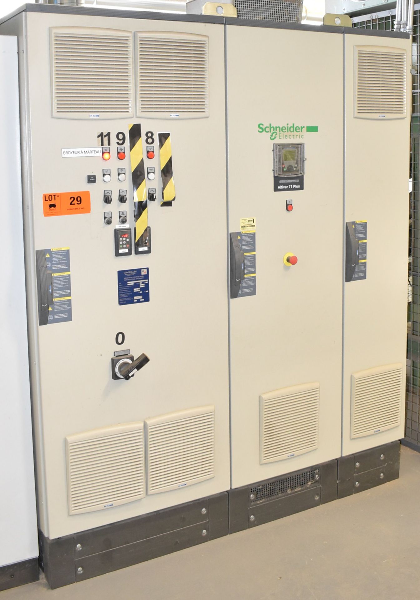 SCHNEIDER ELECTRIC (2010) INDUSTRIAL CONTROL PANEL WITH TELEMECHANIQUE DIGITAL CONTROL, S/N: N/A (