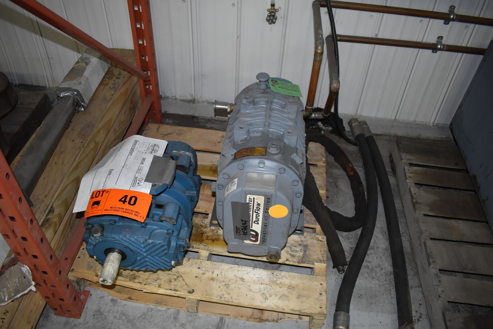 LOT/ GARDNER DENVER (REBUILT) DUROFLO INDUSTRIAL 45 BLOWER & ROBUSCHI (REBUILT) L 35/2P BLOWER (