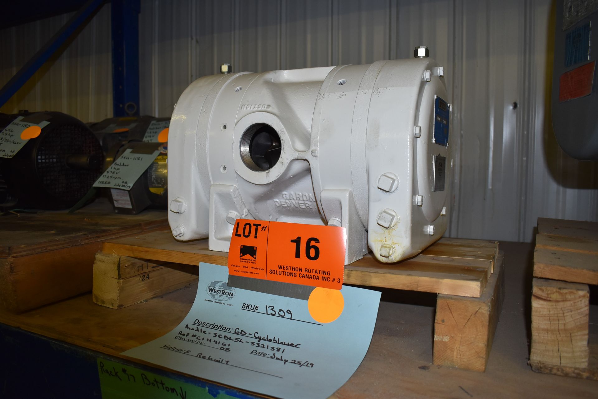 GARDNER DENVER 3CDL5L CYCLOBLOWER POSITIVE DISPLACEMENT BLOWER, S/N: S321381 (CI) [RIGGING FEE FOR