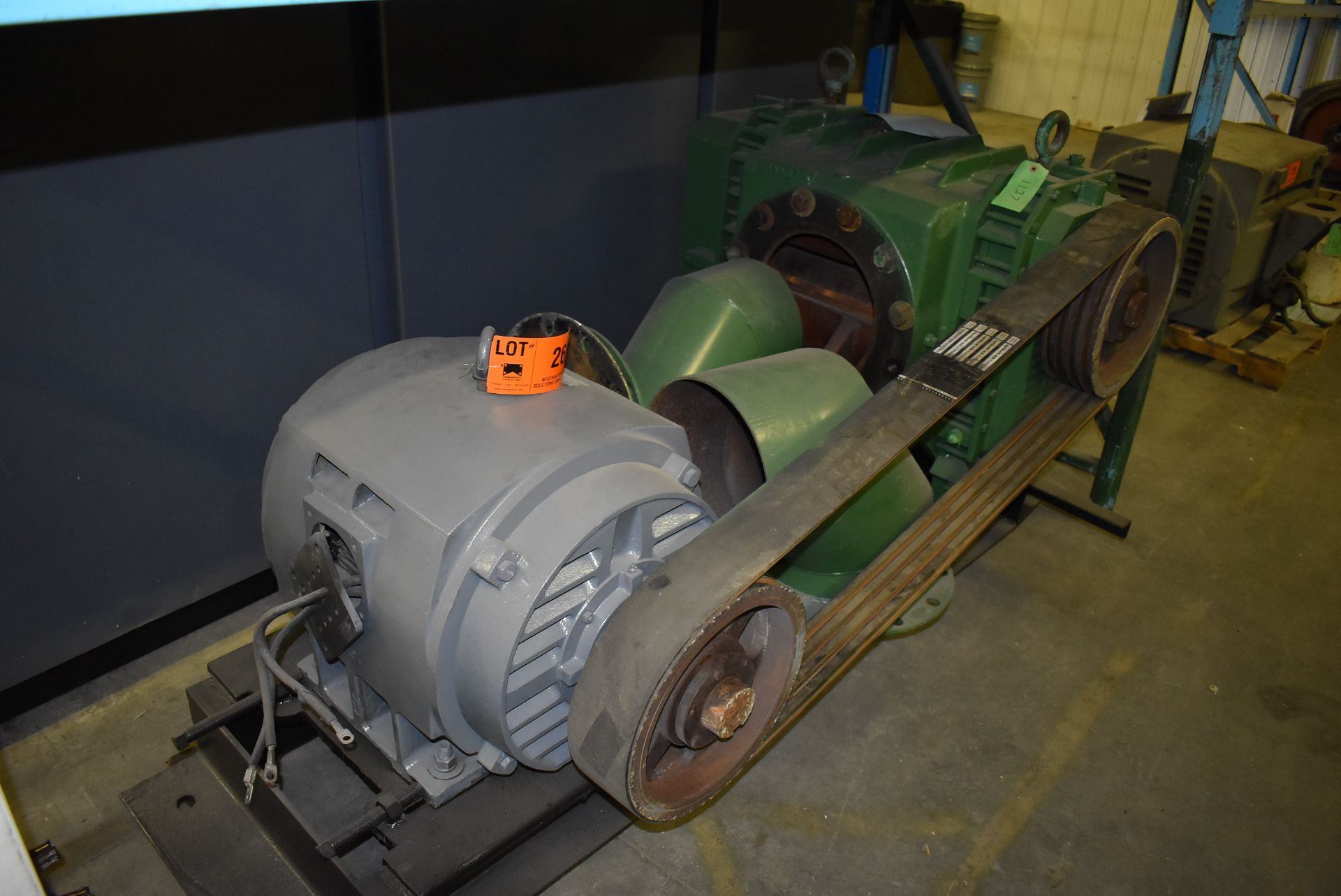 ROOTS 821-RCS-JV ROTARY LOBE BLOWER WITH 100 HP ELECTRIC MOTOR, 1765 RPM, 460V, 60 HZ, S/N: - Image 3 of 5