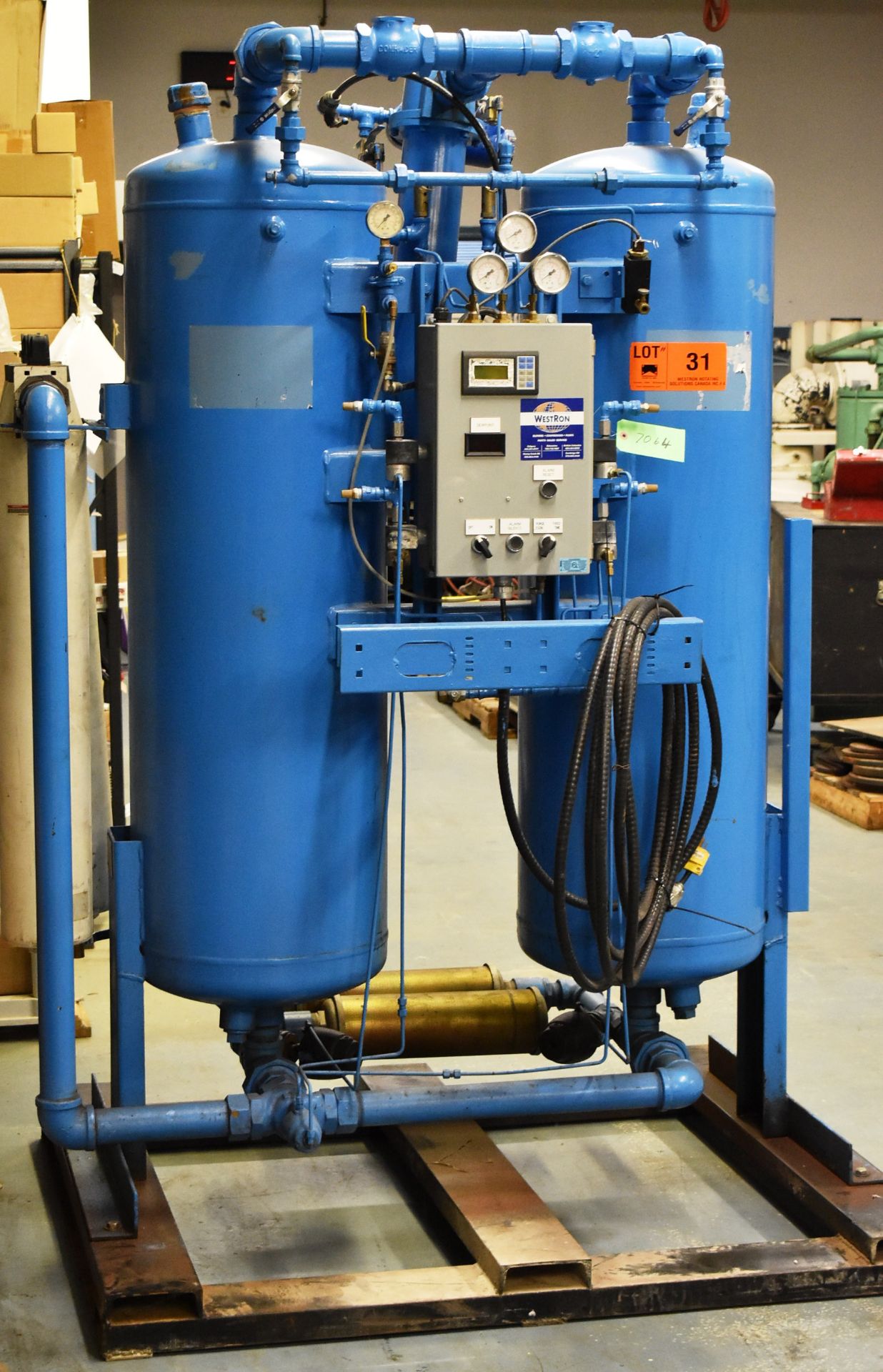 MFG. UNKNOWN DESICCANT AIR DRYER, S/N: N/A WITH 55 GAL. DRUM OF ACTIVATED ALUMINA DESICCANT (CI) [ - Image 2 of 6