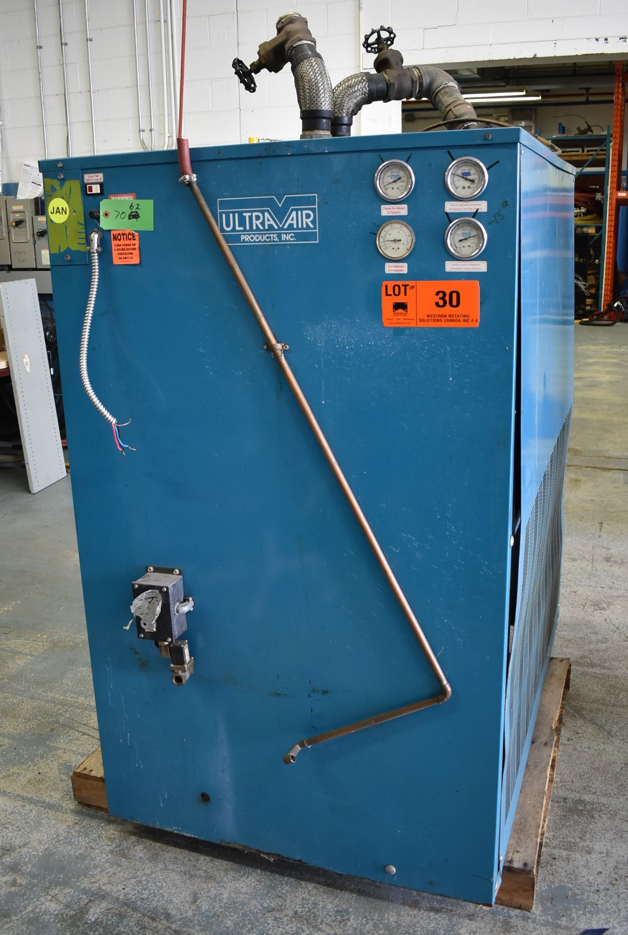 ULTRA AIR UA1000A0 REFRIGERATED AIR DRYER WITH 100 PSI, S/N: N/A (CI) [RIGGING FEES FOR LOT #30 - $