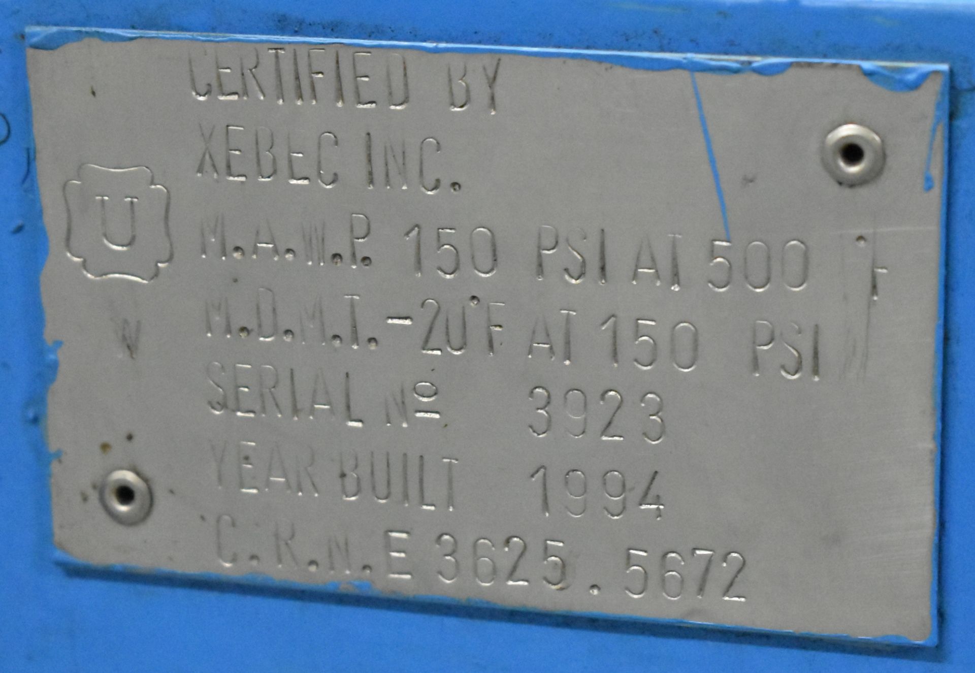 MFG. UNKNOWN DESICCANT AIR DRYER, S/N: N/A WITH 55 GAL. DRUM OF ACTIVATED ALUMINA DESICCANT (CI) [ - Image 6 of 6