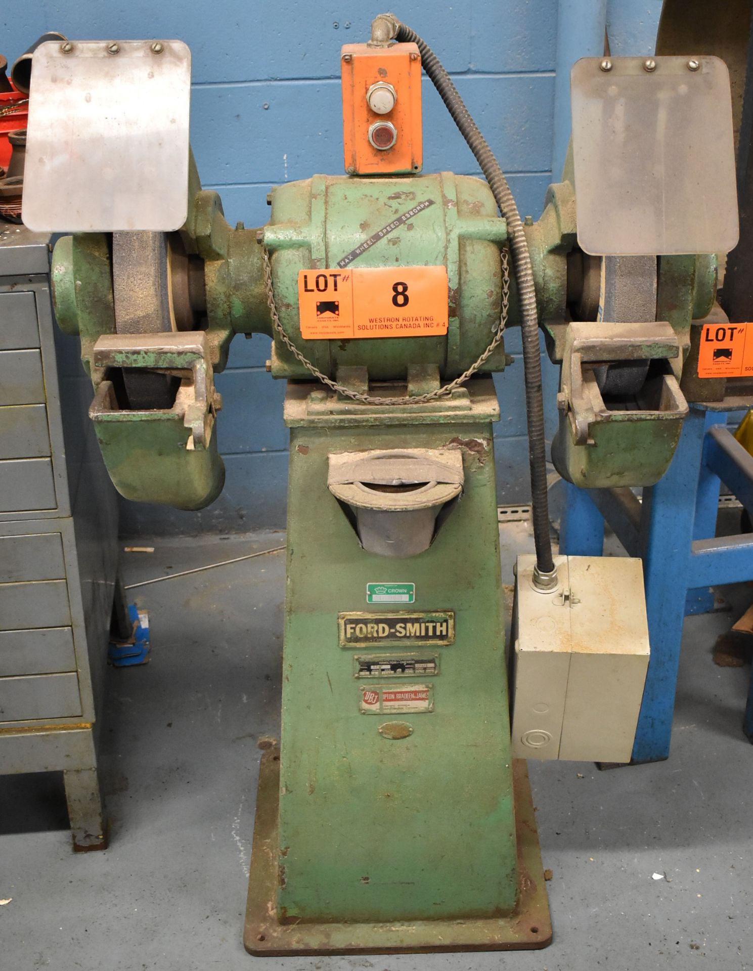 FORD-SMITH 16" DOUBLE END PEDESTAL GRINDER, S/N: 59121 (CI) [RIGGING FEES FOR LOT #8 - $50 CAD