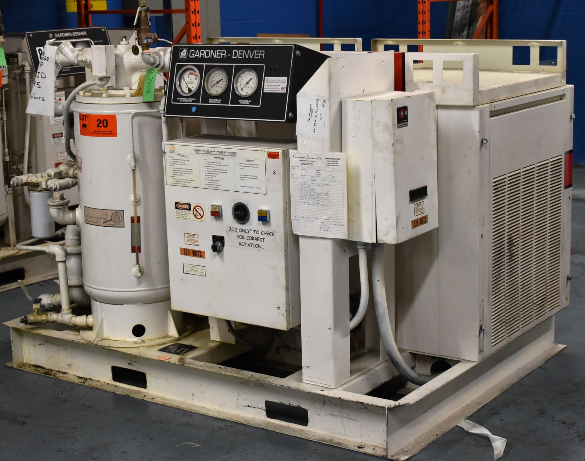 GARDNER DENVER EBHSJD ELECTRA SAVER II LIQUID-COOLED ROTARY SCREW AIR COMPRESSOR WITH 50 HP, 100 - Image 2 of 10