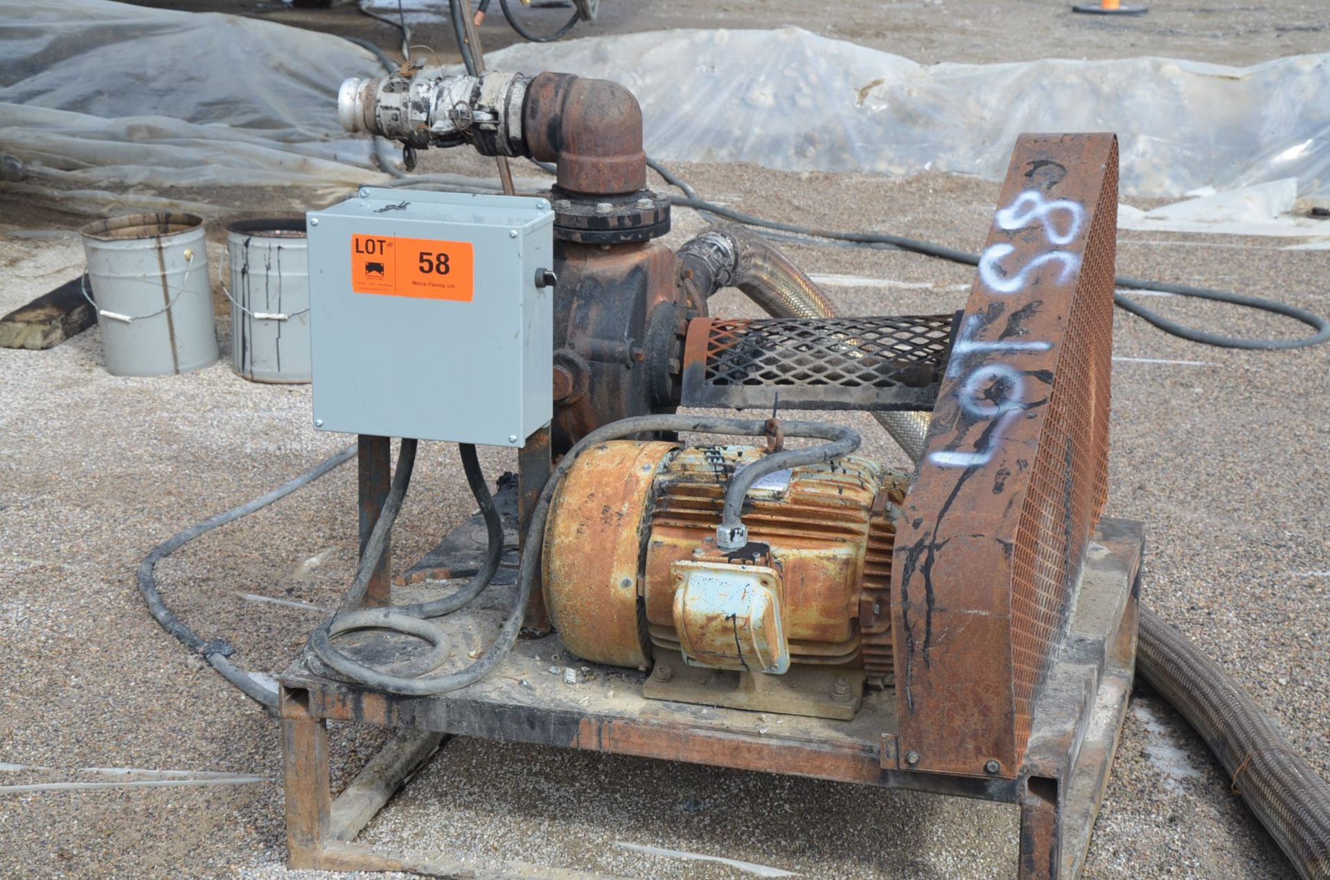 MFG UNKNOWN 20HP HOT BINDING AGENT TRANSFER PUMP, S/N: N/A (LOCATED IN JASPER AB)