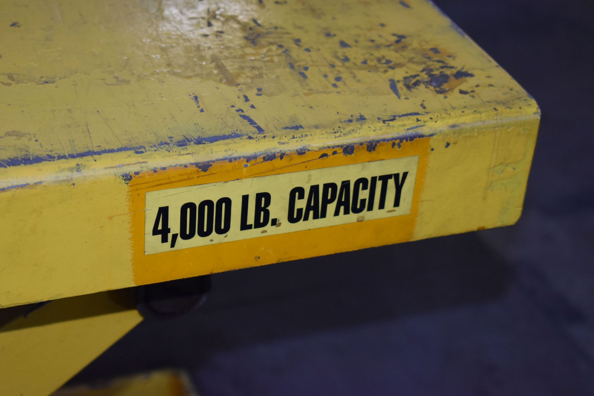 ECONOLIFT 4000 LB. CAPACITY HYDRAULIC SCISSOR LIFT TABLE (CI) [RIGGING FEES FOR LOT #110 - $50 USD - Image 6 of 6