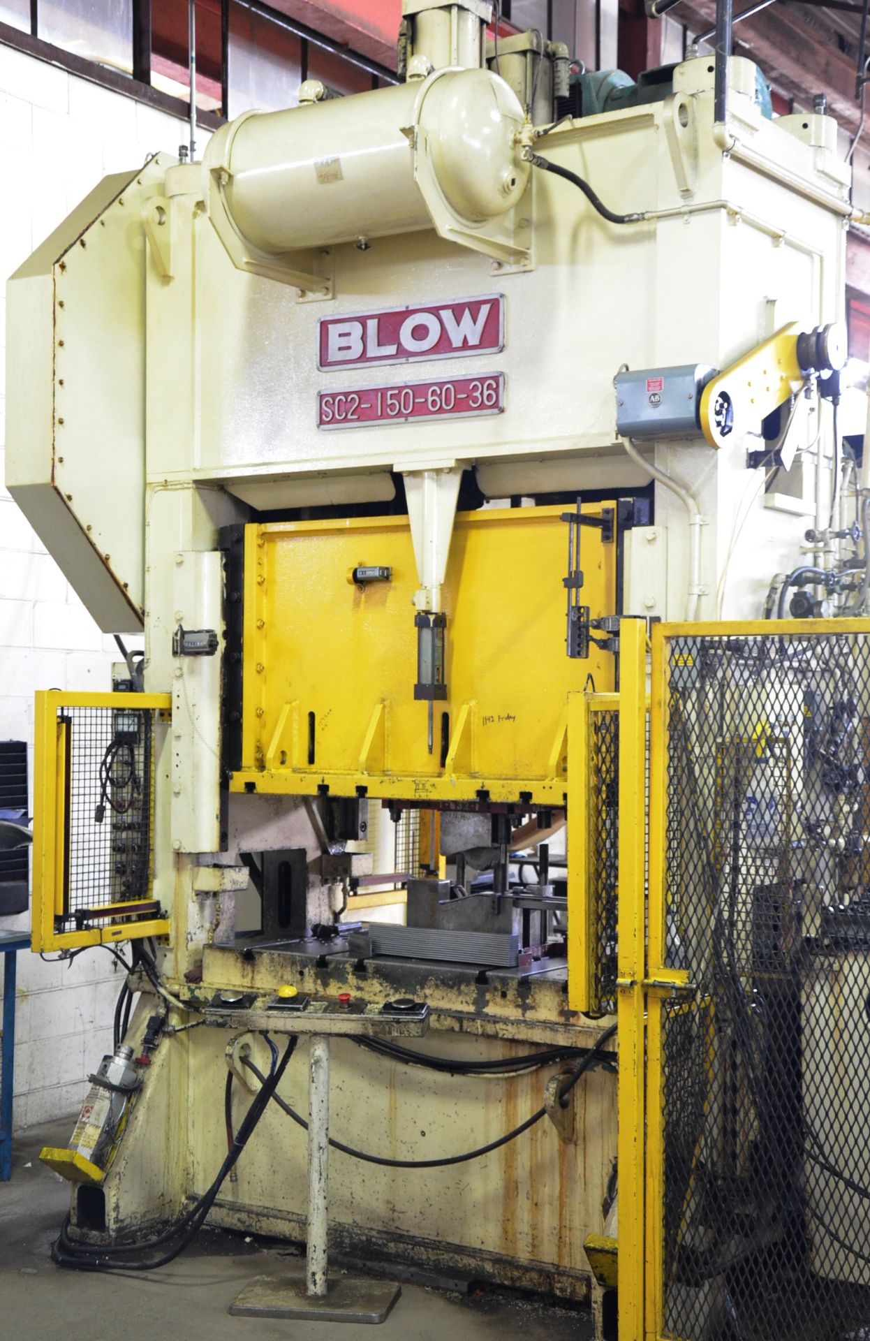 BLOW PRESS SC2-150-60-36 150 TON CAPACITY MECHANICAL SINGLE CRANK STRAIGHT SIDE PRESS WITH 6"