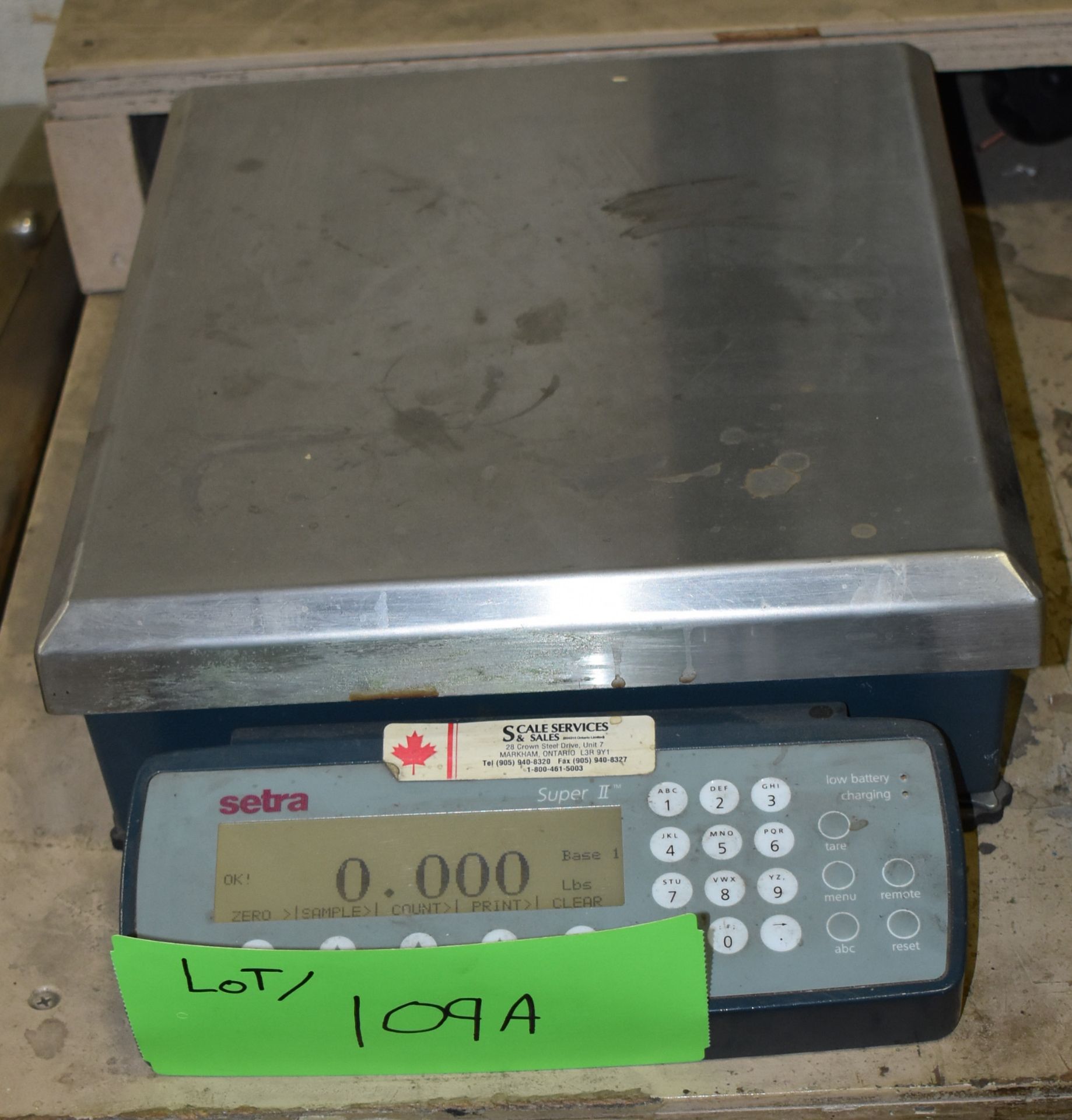 RICE LAKE ROUGHDECK PLATFORM SCALE WITH 20,000 LB. CAPACITY, SETRA SUPER II BENCH TYPE SCALE/DRO (