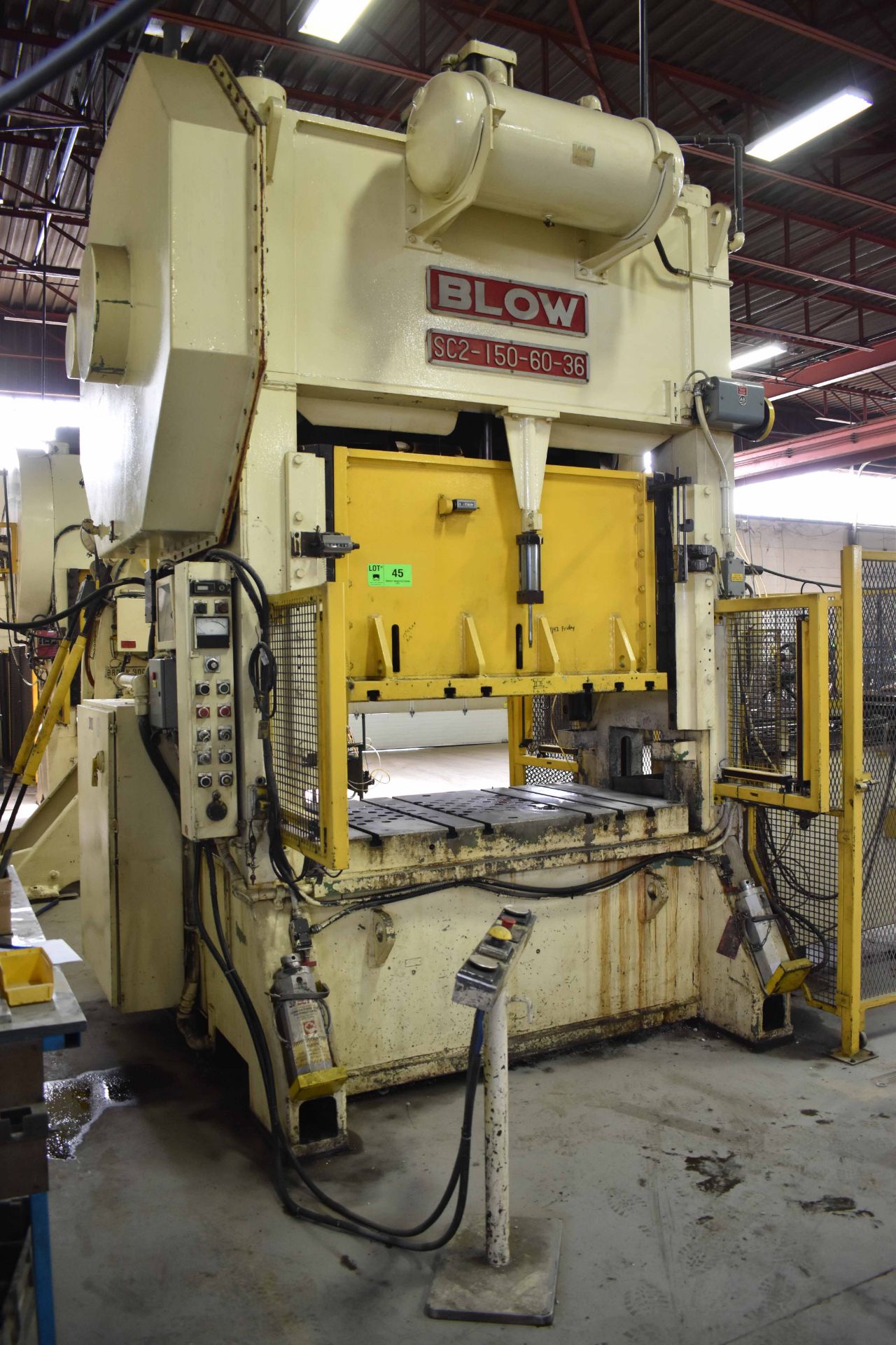 BLOW PRESS SC2-150-60-36 150 TON CAPACITY MECHANICAL SINGLE CRANK STRAIGHT SIDE PRESS WITH 6" - Image 2 of 6