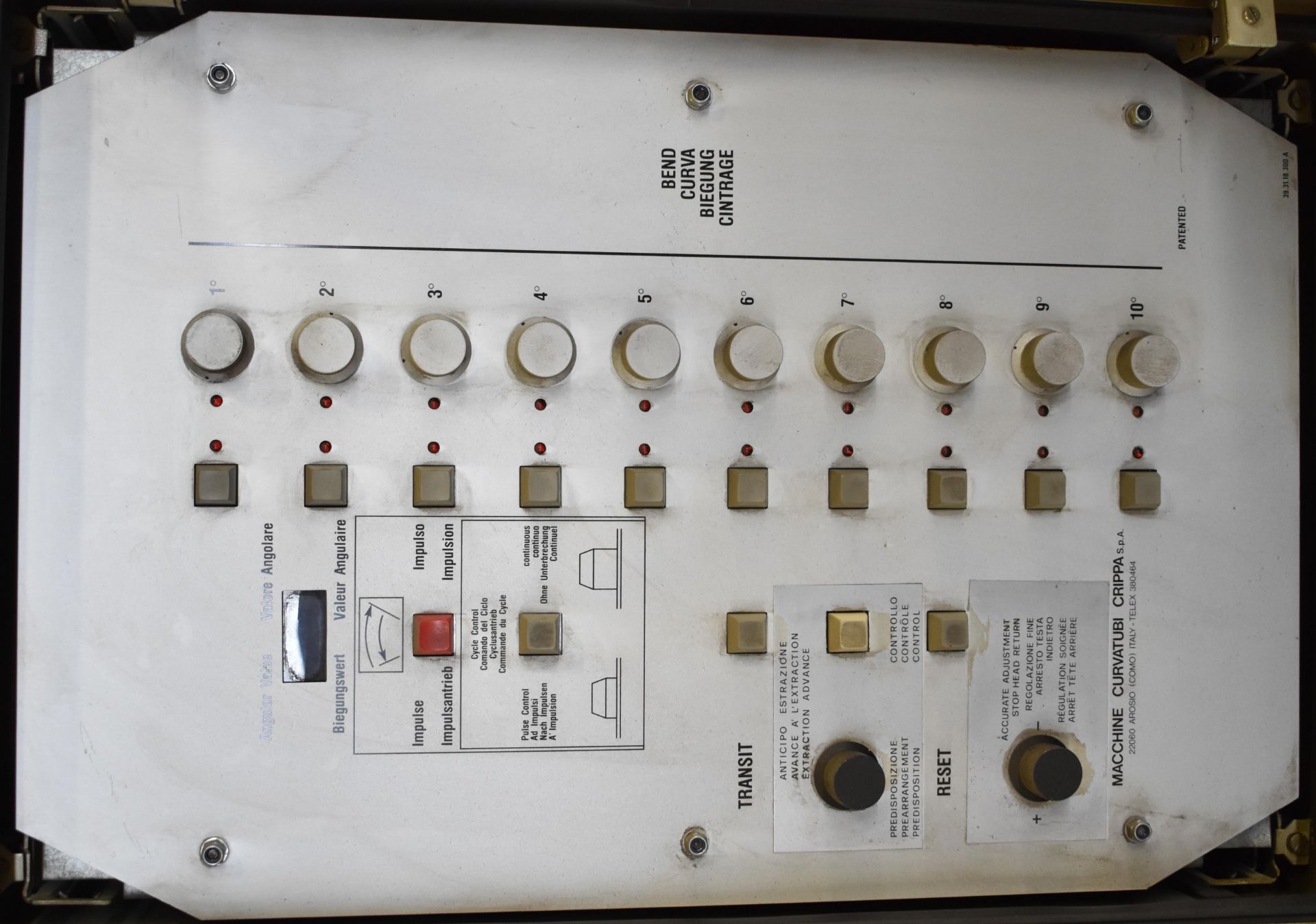 CURVATUBI CRIPPA BASIC 1 TUBE BENDER WITH 0.15"-1.25"X175" CAPACITY, S/N: 84.1391.1.847 (CI) [ - Image 4 of 5