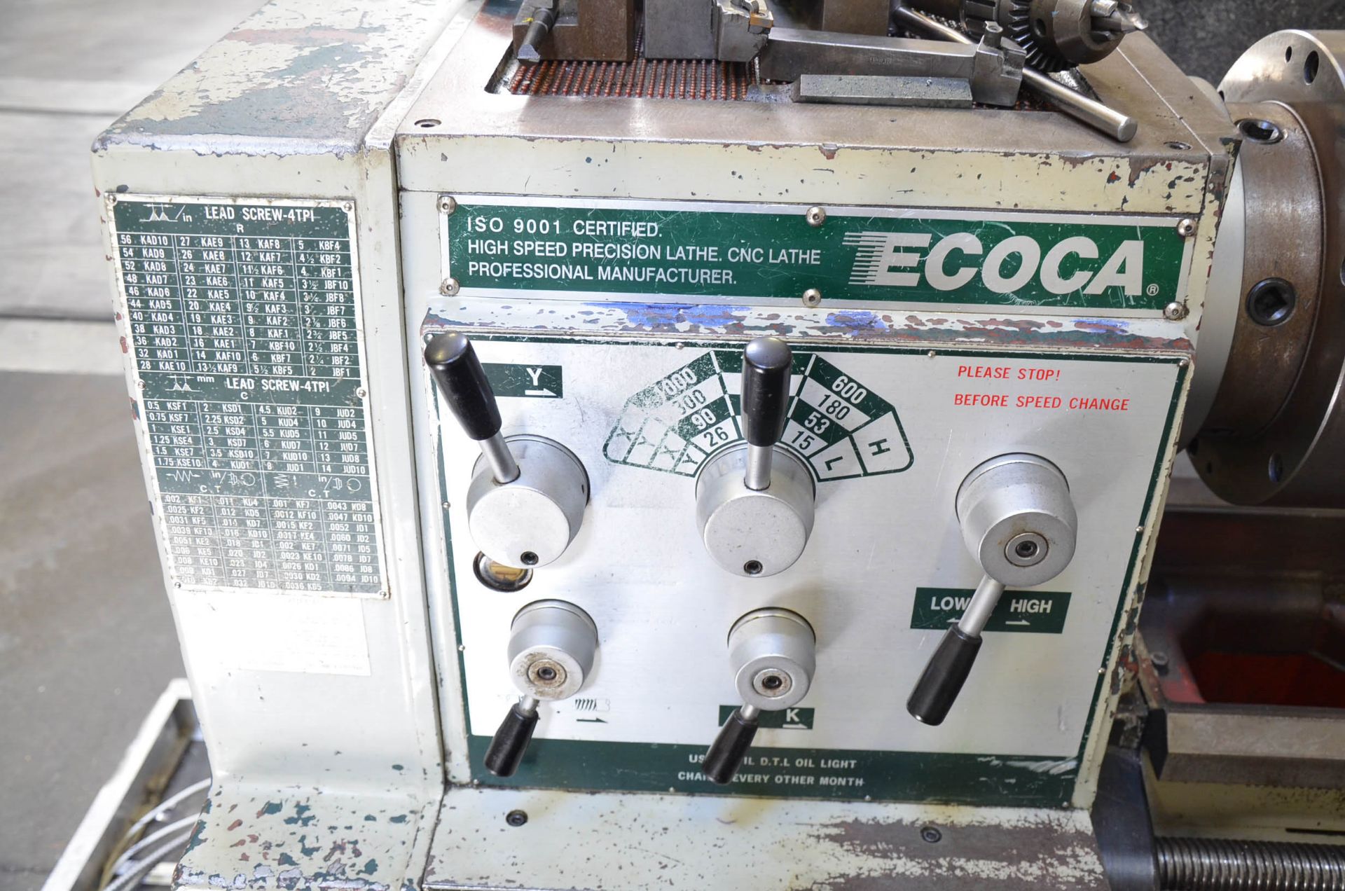 ECOCA (2012) SJ-2260G GAP BED ENGINE LATHE WITH 22" SWING OVER BED, 30" SWING IN THE GAP, 60" - Image 2 of 9