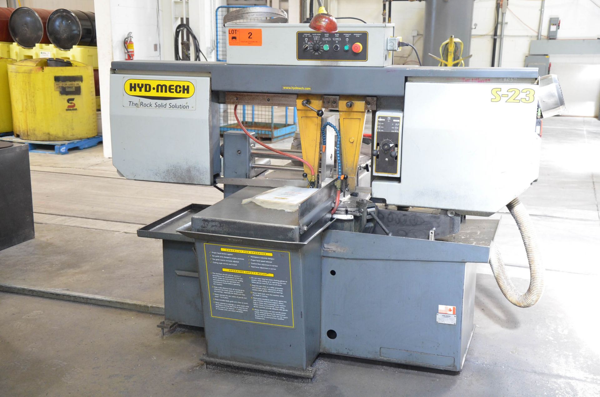 HYD-MECH S-23 HORIZONTAL BAND SAW WITH 20" CAPACITY, HYDRAULIC VISE, COOLANT, CHIP AUGER, 600V/3PH/