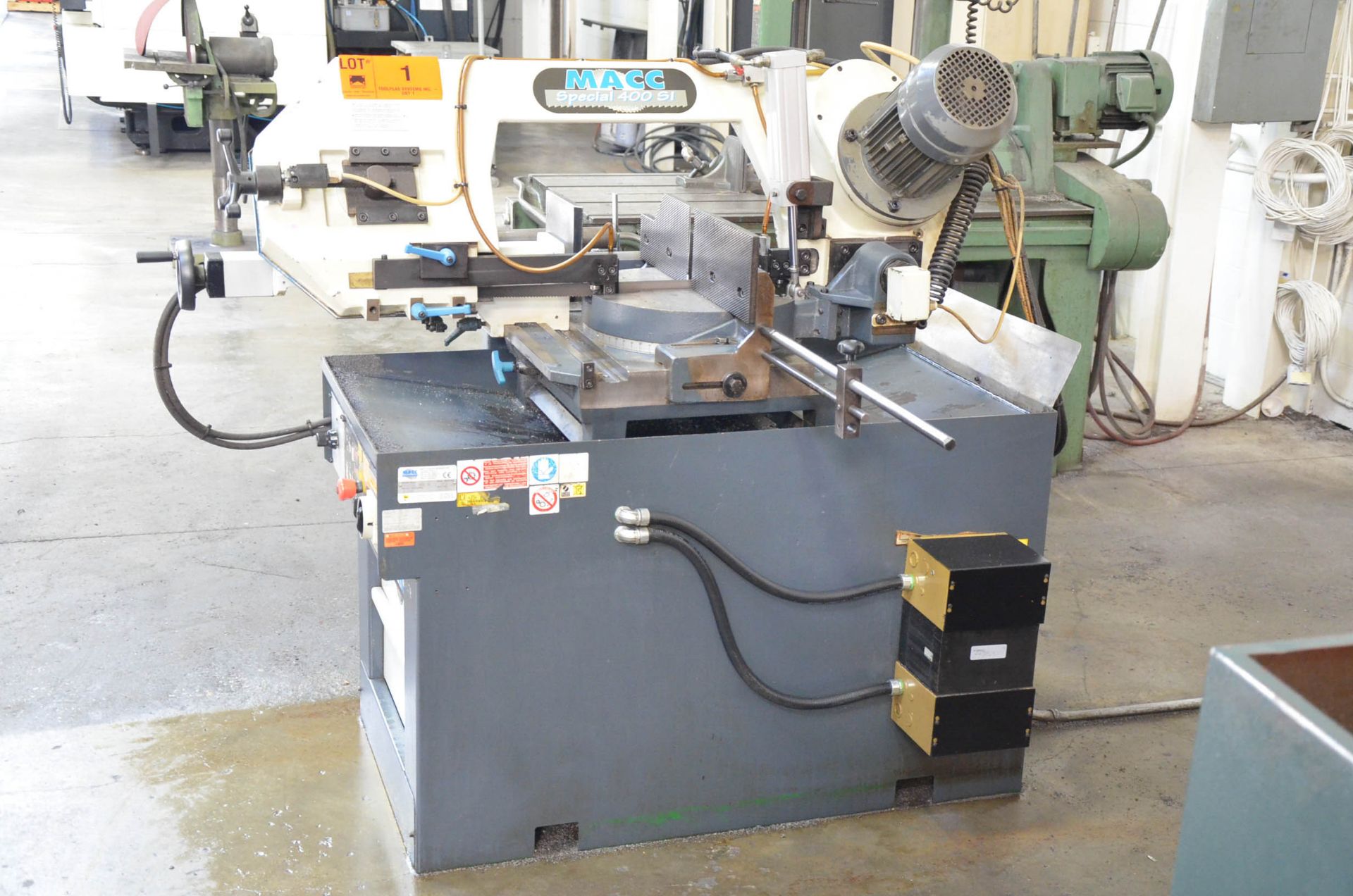 MACC (2008) SPECIAL 400 SI 16" METAL CUTTING HORIZONTAL BAND SAW WITH MITER CAPABILITY, COOLANT,