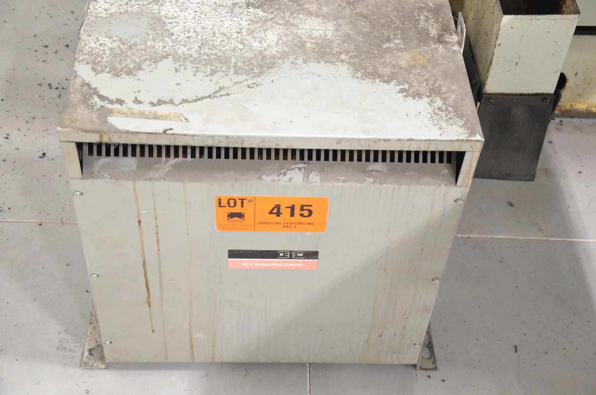 REX 60KVA/600-380-220V/3PH/60HZ TRANSFORMER (CI) [RIGGING FEES FOR LOT #415 - $50 USD PLUS