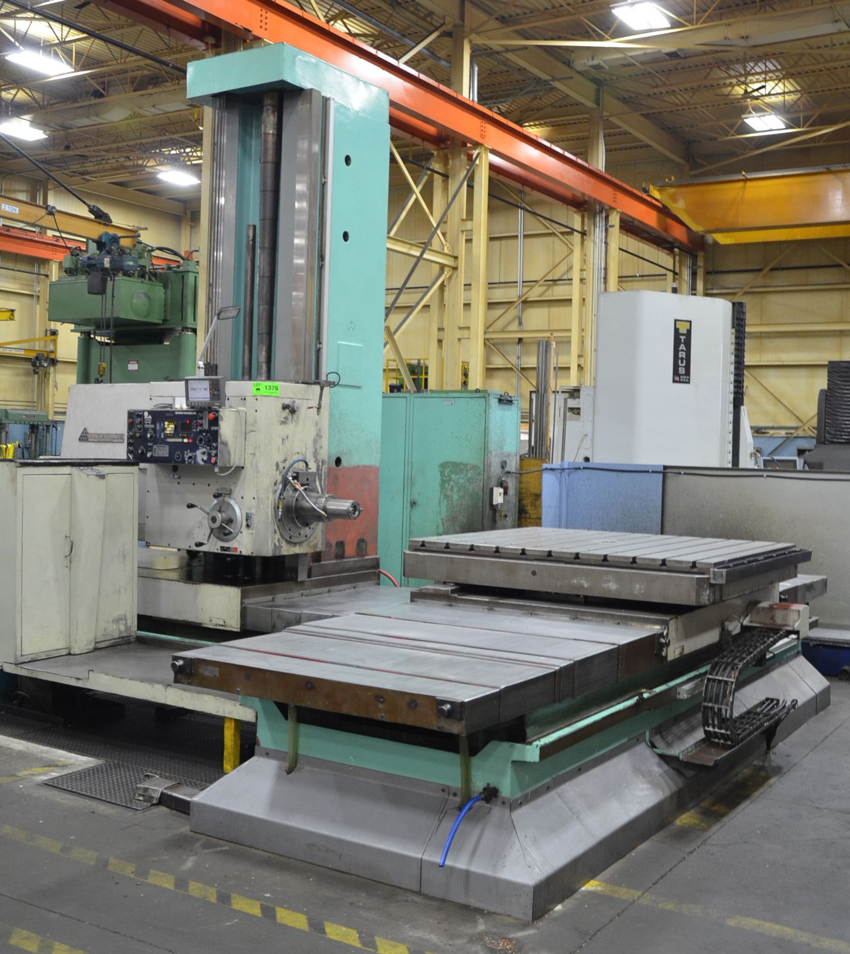 TOS WHN-13-4-A TABLE-TYPE HORIZONTAL BORING MILL WITH 5" SPINDLE, 63"X70.5" T-SLOT ROTARY TABLE,