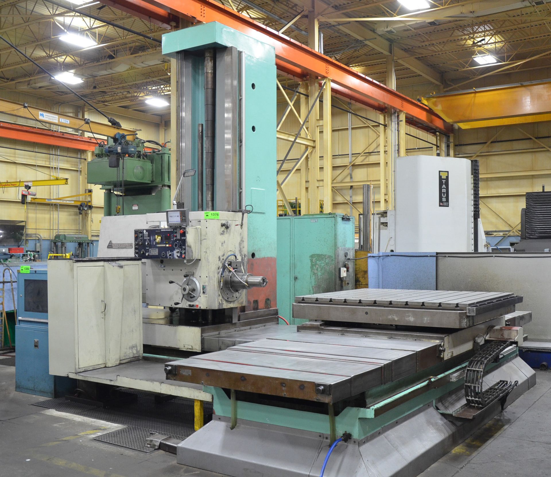 TOS WHN-13-4-A TABLE-TYPE HORIZONTAL BORING MILL WITH 5" SPINDLE, 63"X70.5" T-SLOT ROTARY TABLE, - Image 2 of 10