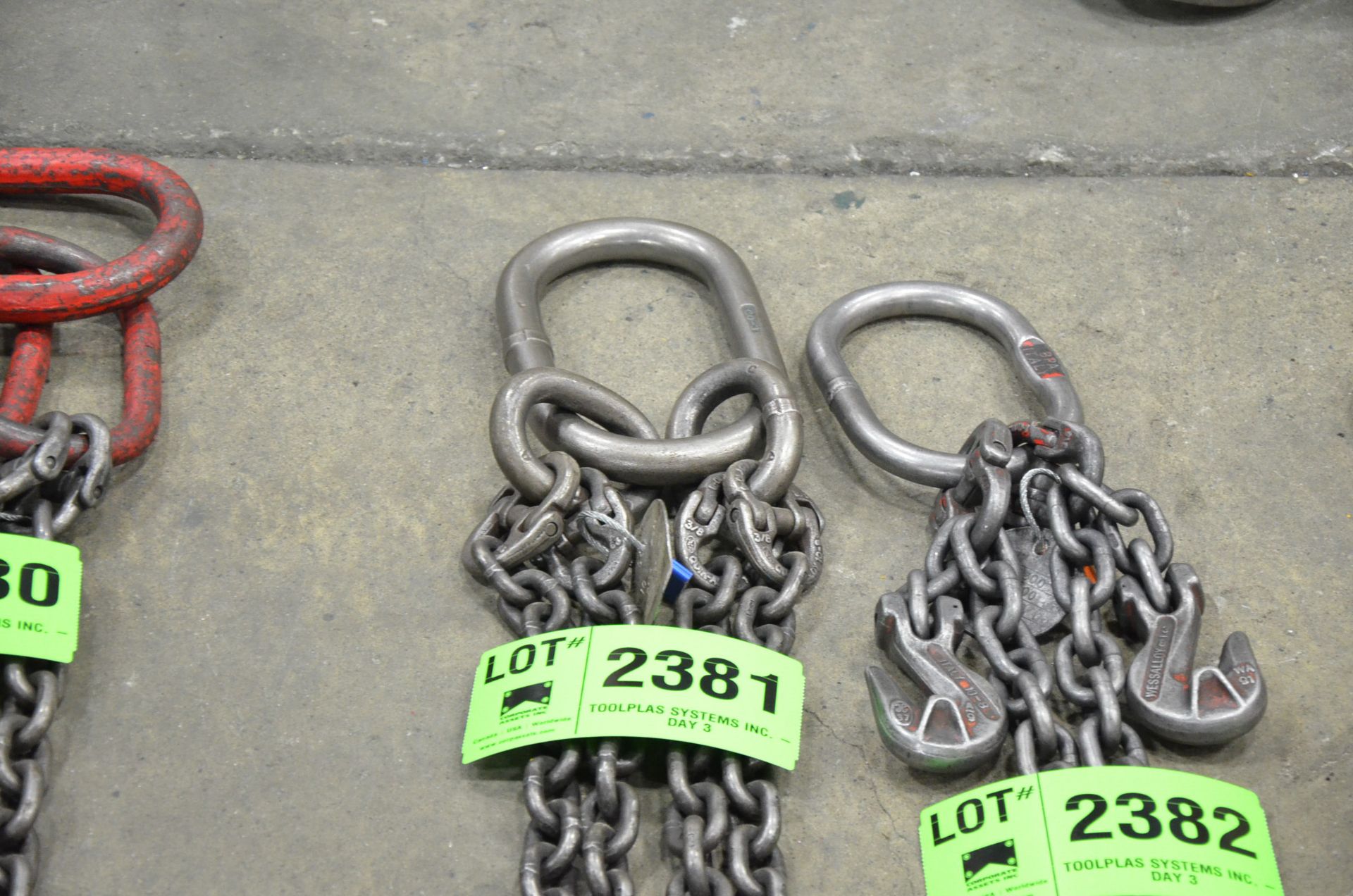 12,300 LBS CAPACITY, 3/8" X 6' FOUR PART LIFTING CHAIN, S/N 7356 - Image 2 of 2