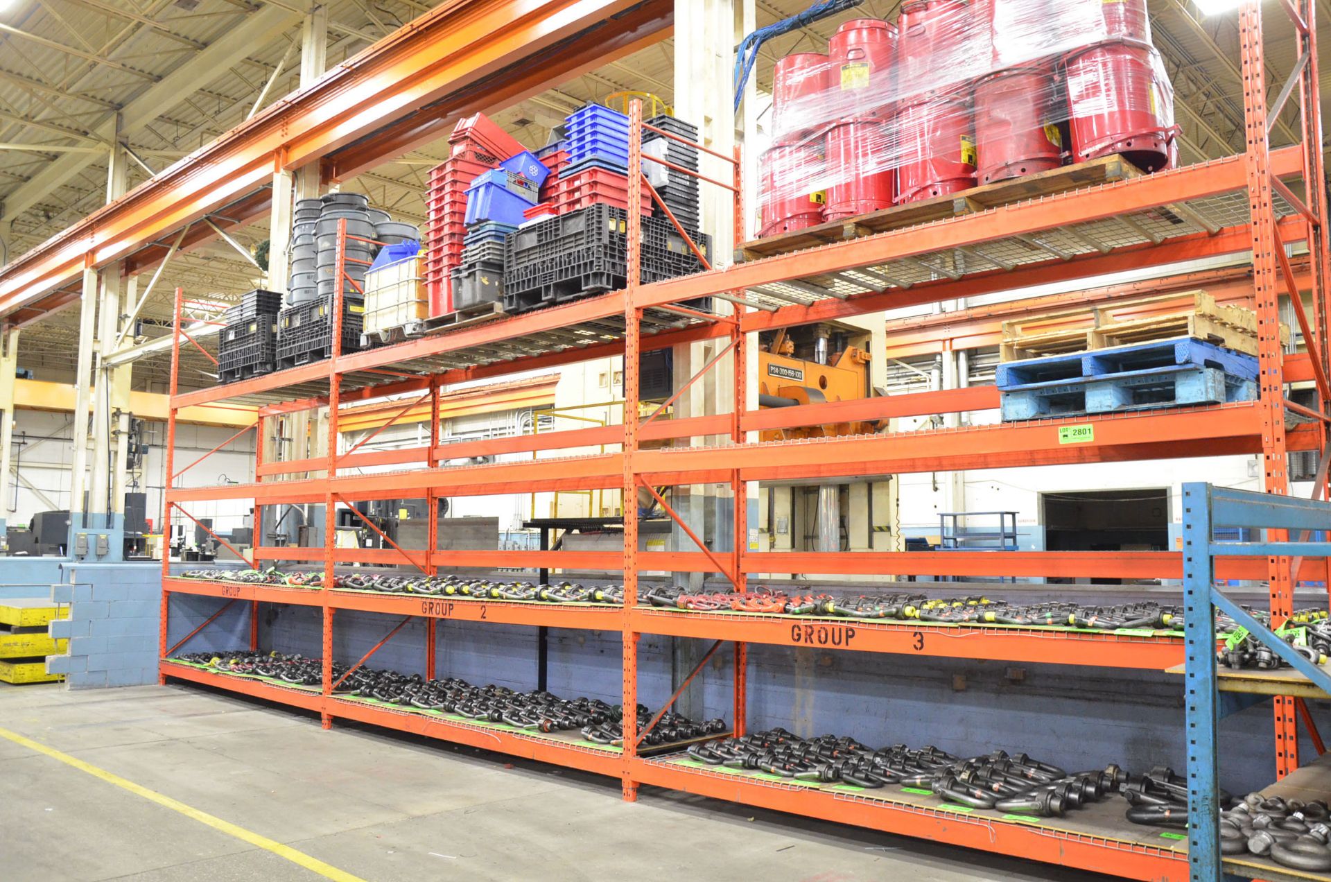 LOT/ (3) SECTIONS OF ADJUSTABLE PALLET RACKING