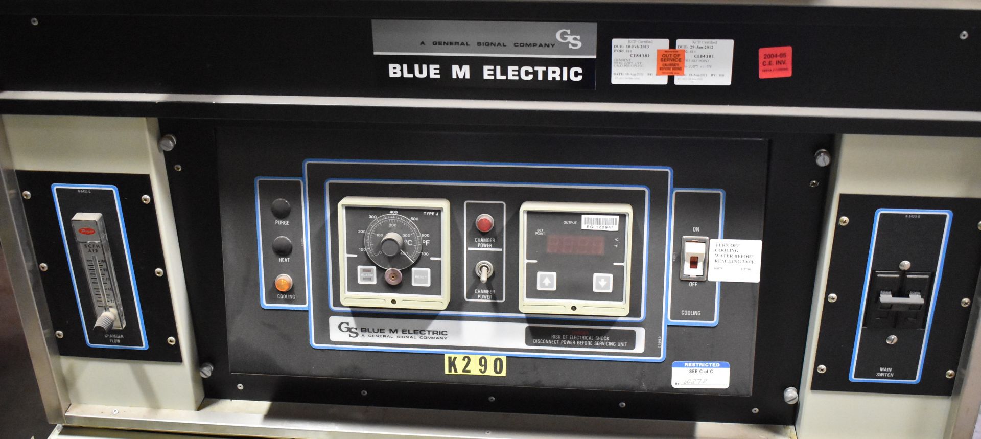 BLUE M MODEL 206 ELECTRIC CONVECTION OVEN WITH 482 DEG. F. MAX. TEMPERATURE, 16"X19"X18"D INTERIOR - Image 2 of 5