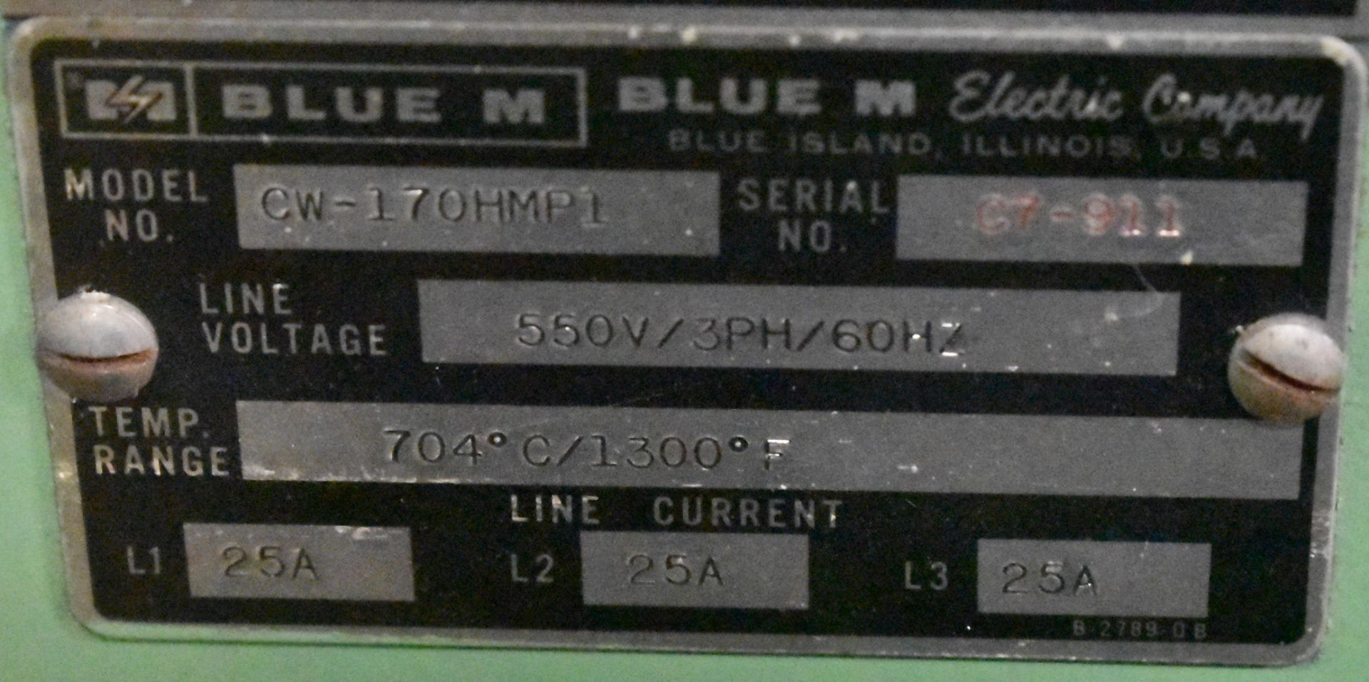 BLUE M CW-170HMP1 ELECTRIC LAB OVEN WITH 1300 DEG. F. MAX. TEMPERATURE, BLUE M PRO-MASTER - Image 5 of 5