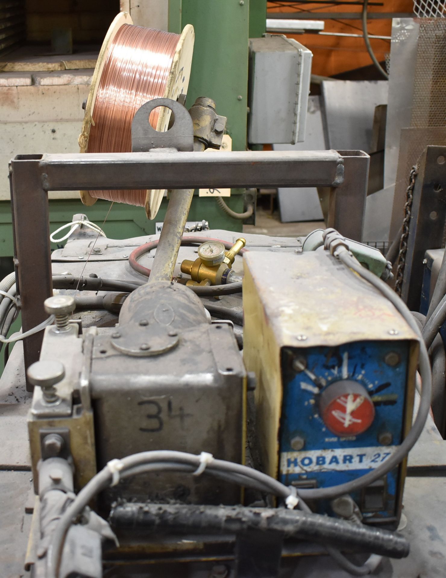 MILLER PORTABLE MIG WELDER WITH HOBART 27 WIRE FEEDER, CABLES & GUN, S/N: JB557173 - Image 2 of 3