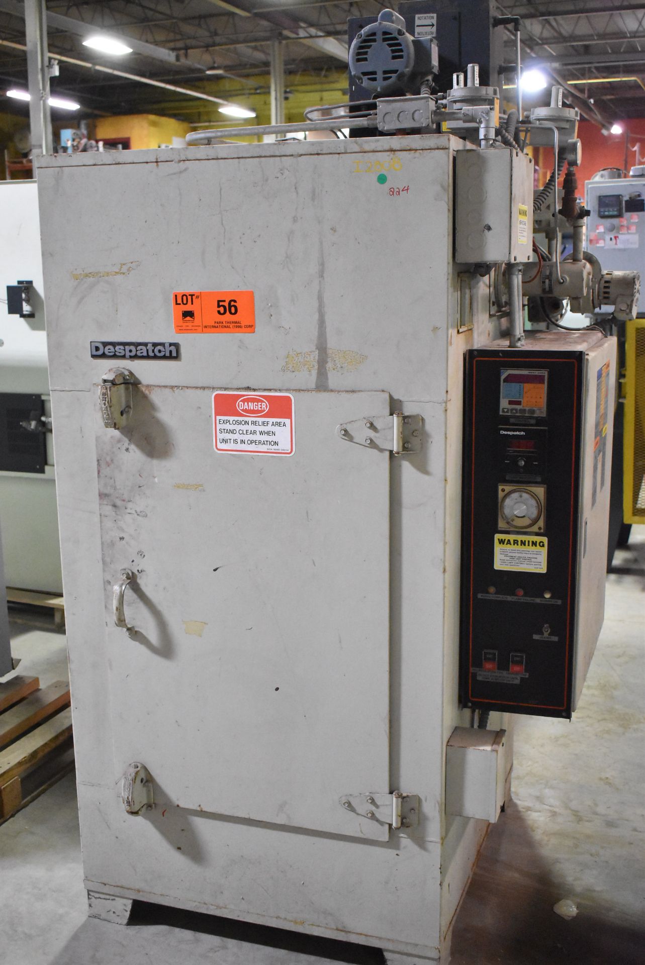 DESPATCH PRC2-12 NATURAL GAS FIRED INDUSTRIAL OVEN WITH 500 DEG. F. MAX. TEMPERATURE, 50,000 BTU/HR,