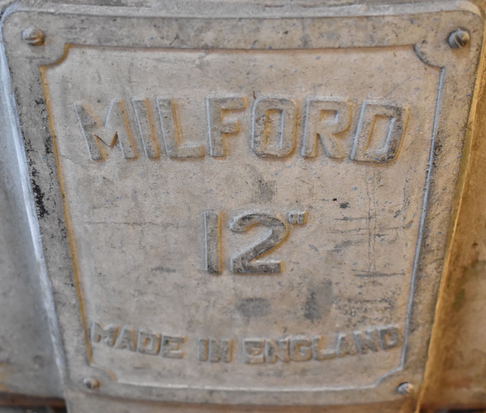 MILFORD 12" DOUBLE END PEDESTAL GRINDER, S/N: N/A (CI) [RIGGING FEE FOR LOT #3 - $50 CAD PLUS - Image 3 of 3
