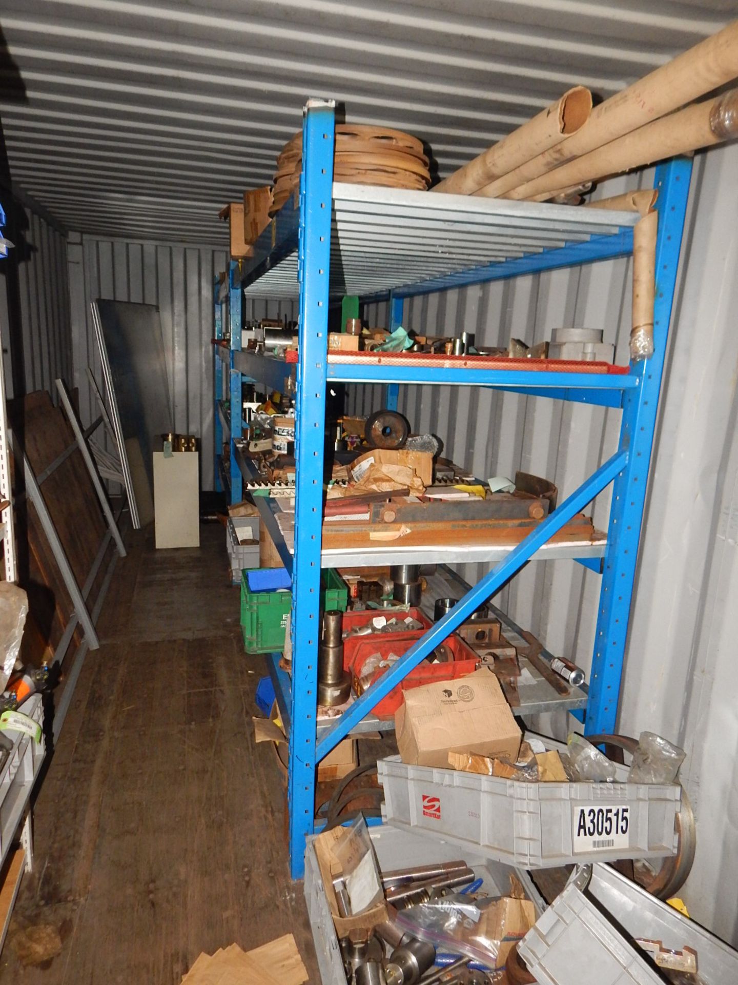 LOT/ CONTENTS OF CONTAINER - INCLUDING HIGHBOY CABINETS WITH SPARE PARTS AND COMPONENTS; SHELVES AND - Image 5 of 8