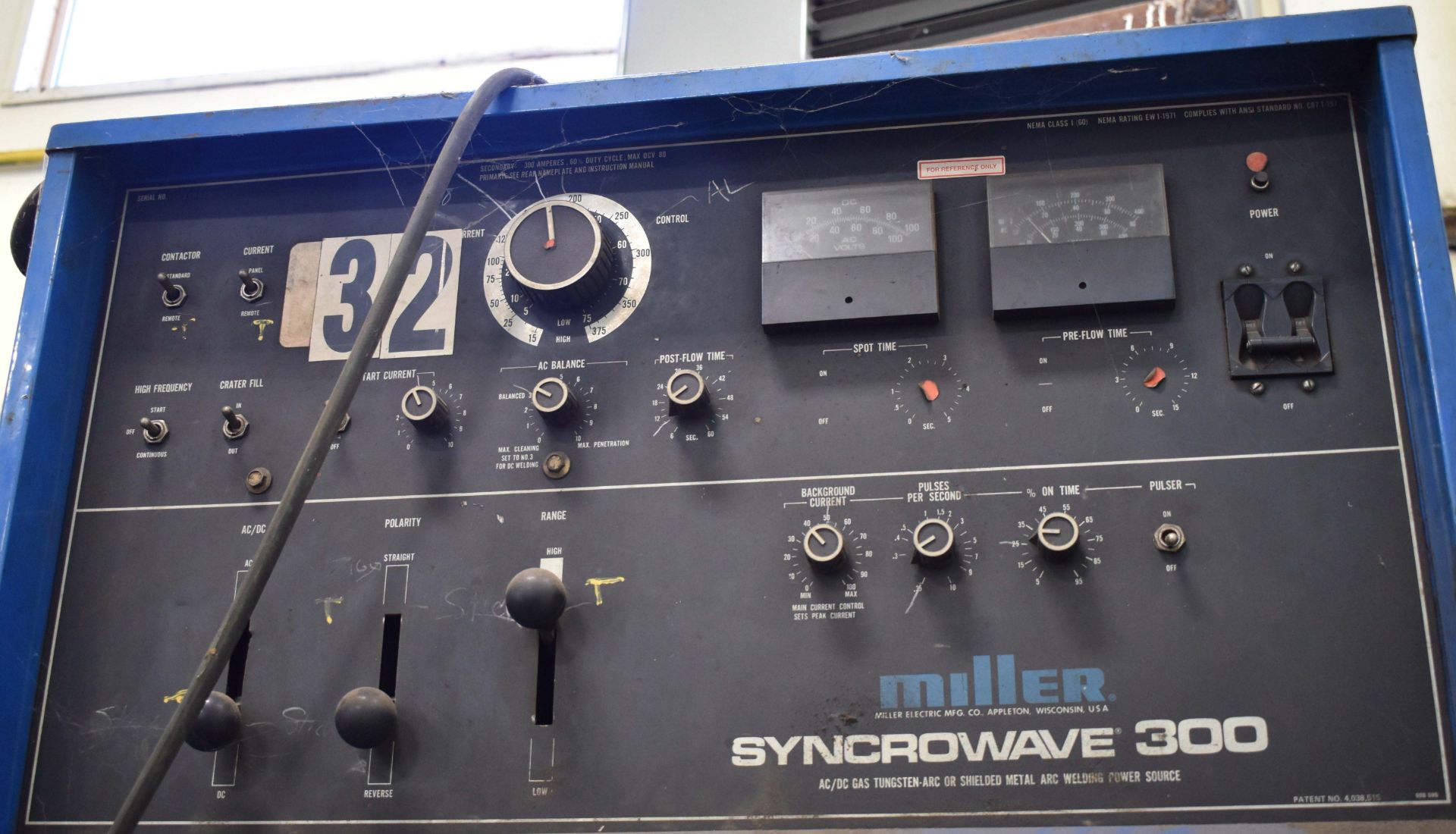 MILLER SYNCROWAVE 300 STICK WELDER WITH CABLES AND GUN, S/N: N/A - Image 2 of 2
