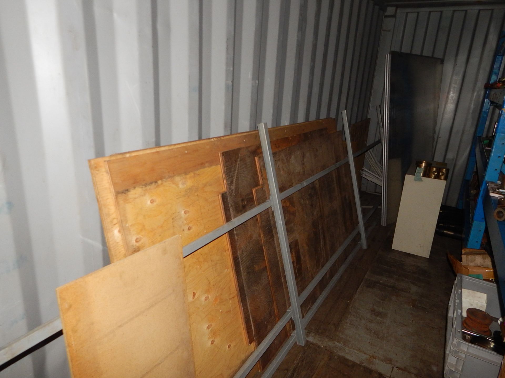 LOT/ CONTENTS OF CONTAINER - INCLUDING HIGHBOY CABINETS WITH SPARE PARTS AND COMPONENTS; SHELVES AND - Image 6 of 8