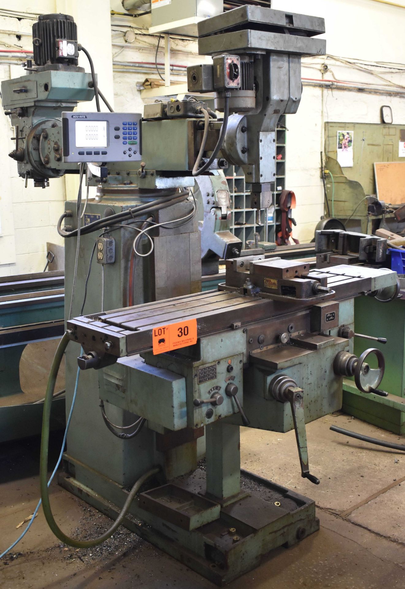 TOS FNK 25 VERTICAL MILLING MACHINE WITH 49"X12" TABLE, SPEEDS TO 4500 RPM, ACU-RITE DRO, S/N: N/