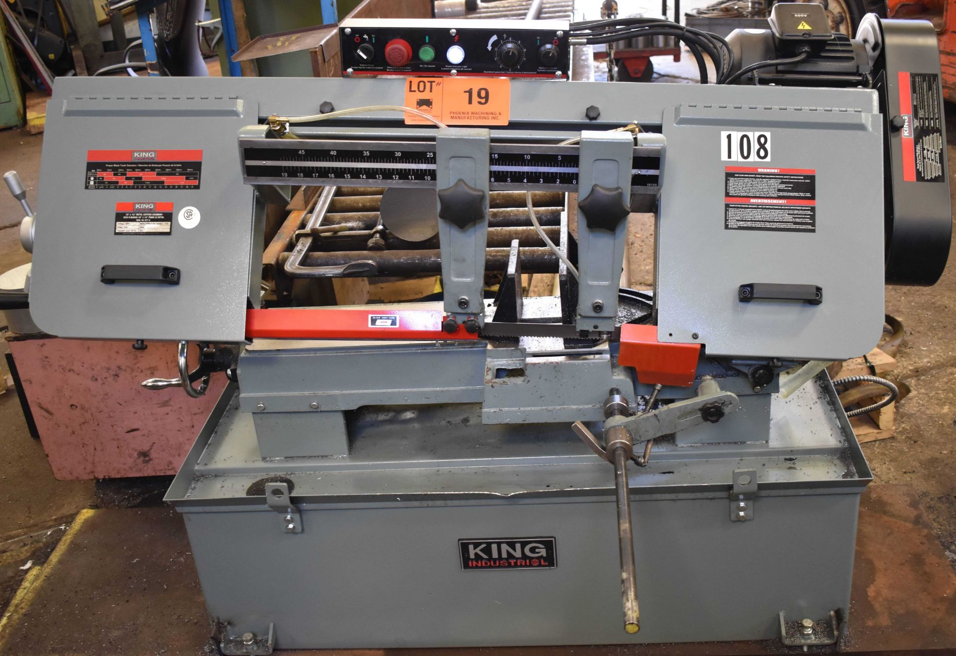 KING INDUSTRIAL (2019) KC-227-6 10"X18" METAL CUTTING HORIZONTAL BAND SAW WITH INCREMENTAL DOWN