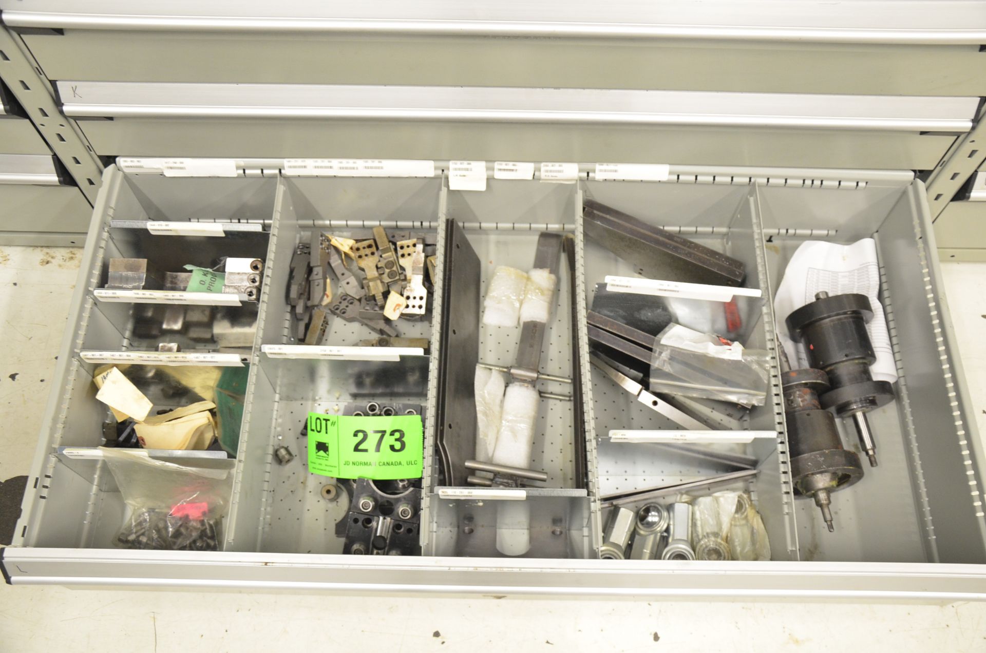 LOT/ CONTENTS OF 9-DRAWER PARTS CABINET - PRODUCTION LINE PARTS, SPARES, CAMS, HARDWARE AND - Image 9 of 9