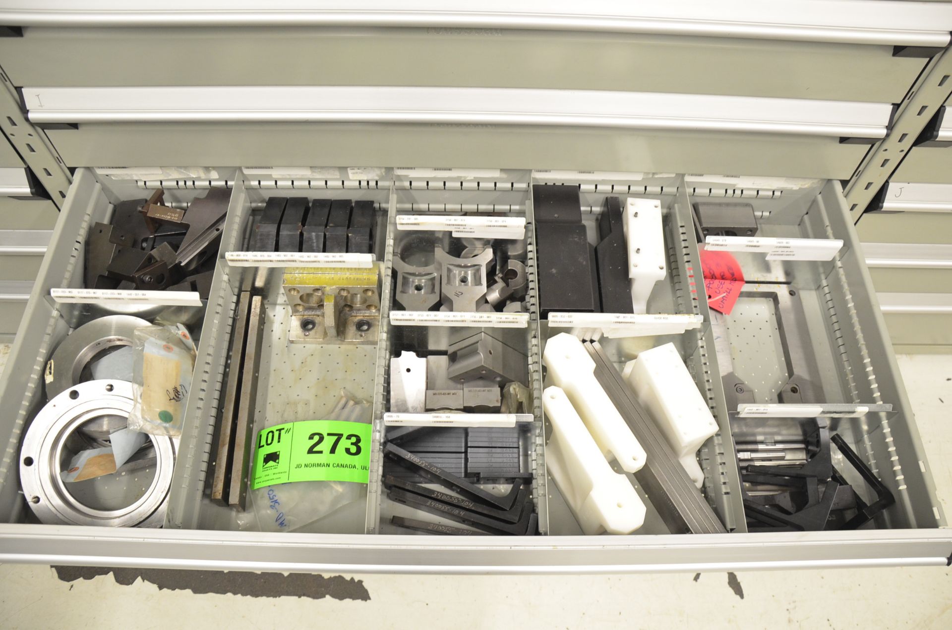 LOT/ CONTENTS OF 9-DRAWER PARTS CABINET - PRODUCTION LINE PARTS, SPARES, CAMS, HARDWARE AND - Image 7 of 9