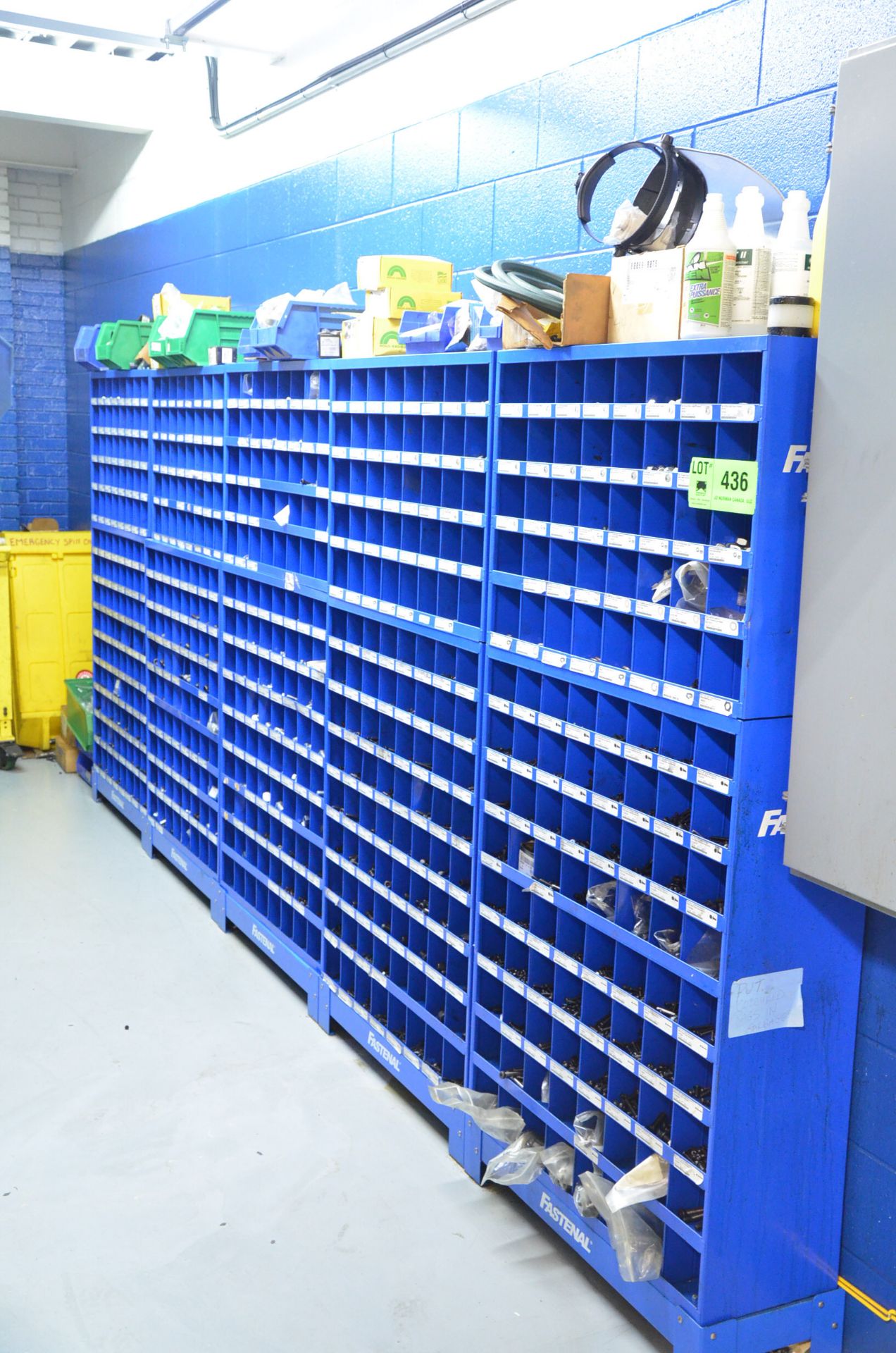 LOT/ FASTENAL PIGEON HOLE INDEX CABINETS WITH FASTENING HARDWARE