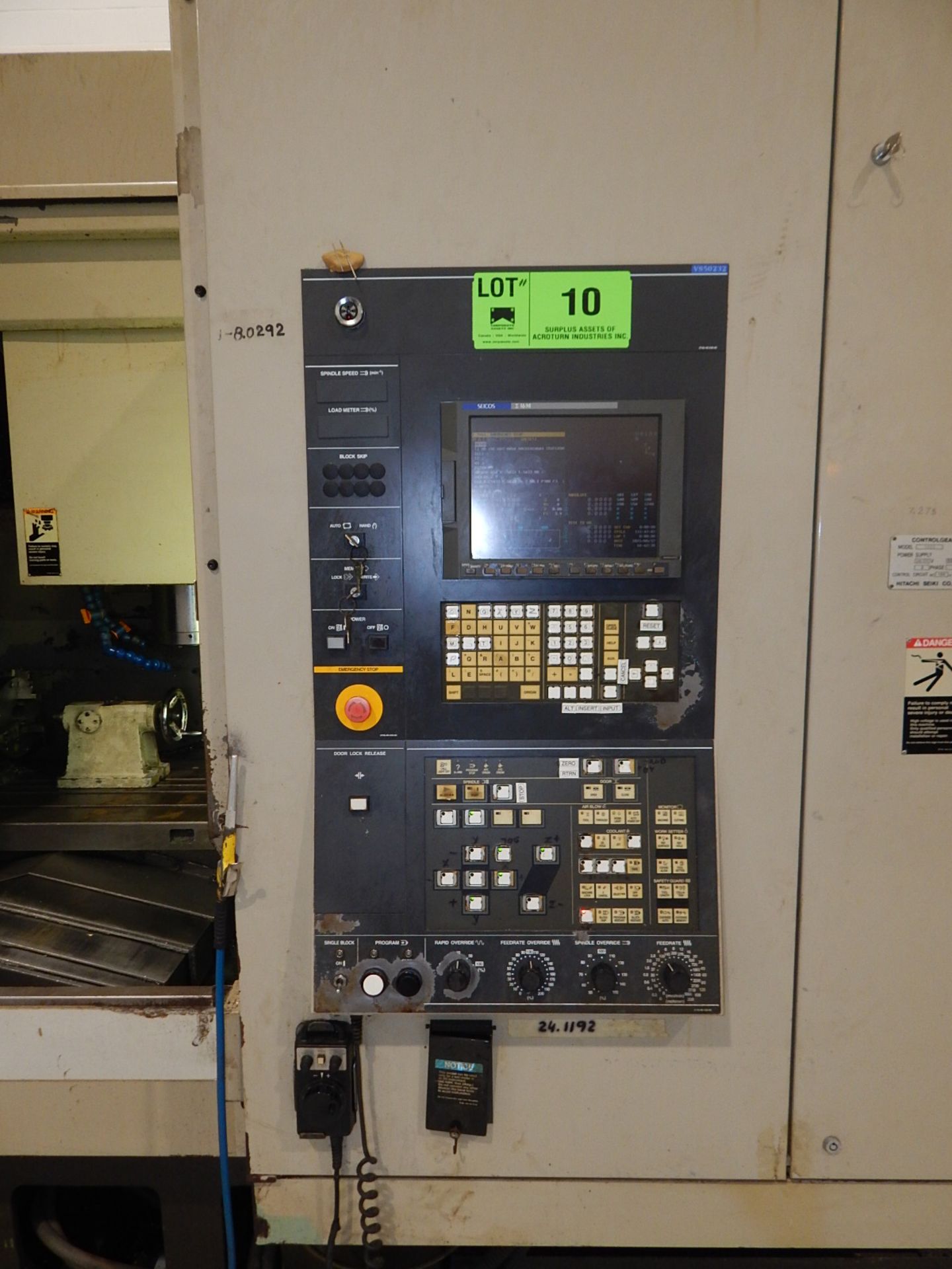 HITACHI (1999) VS50 CNC 4 AXIS READY VERTICAL MACHINING CENTER WITH SEICOS (FANUC) 16IM CNC CONTROL, - Image 3 of 7