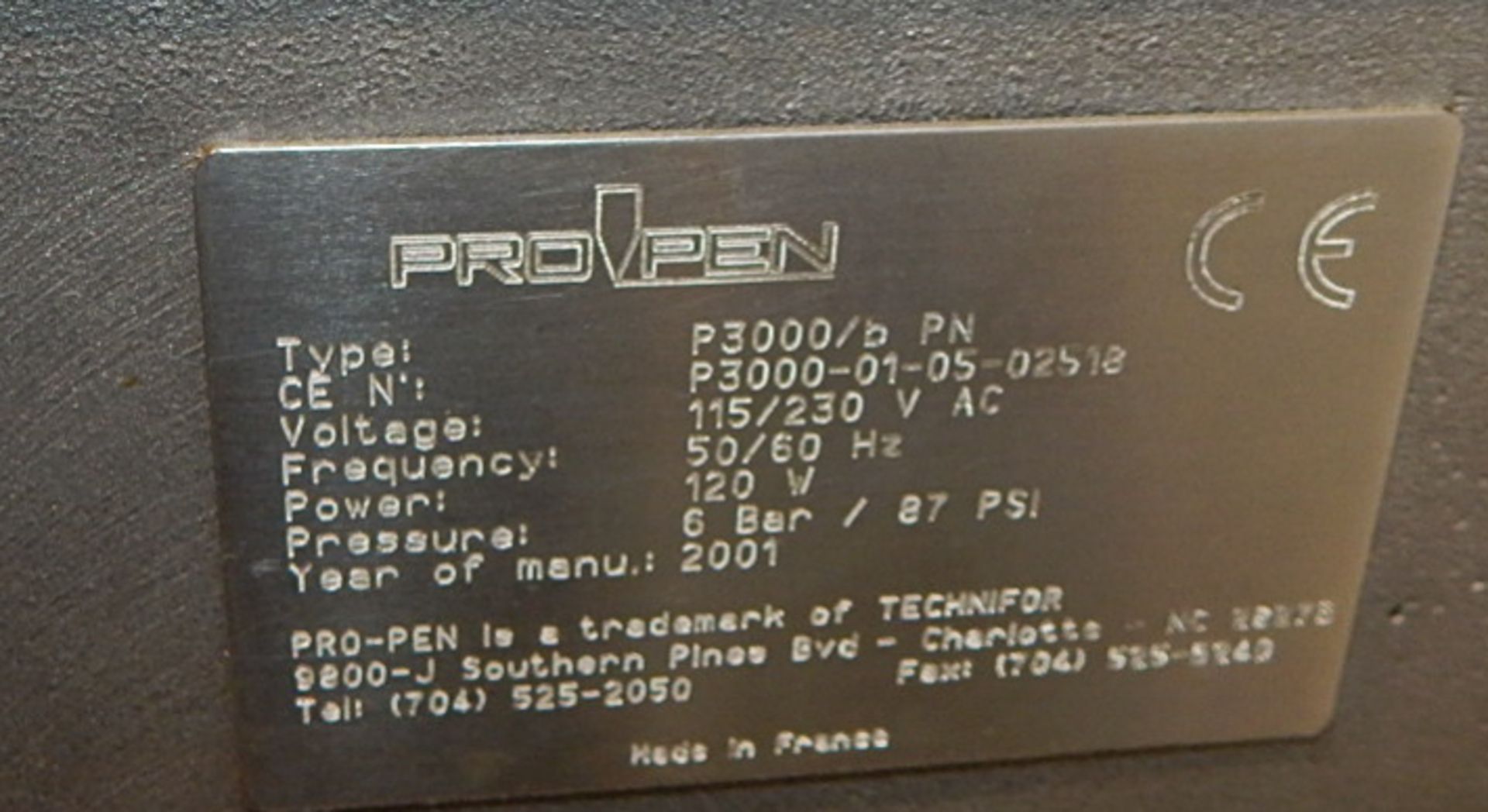 PROPEN P-3000 CNC DOT PEEN PARTS MARKER WITH WINDOWS PC BASED CONTROL, S/N 01-05-02518 - Image 5 of 5