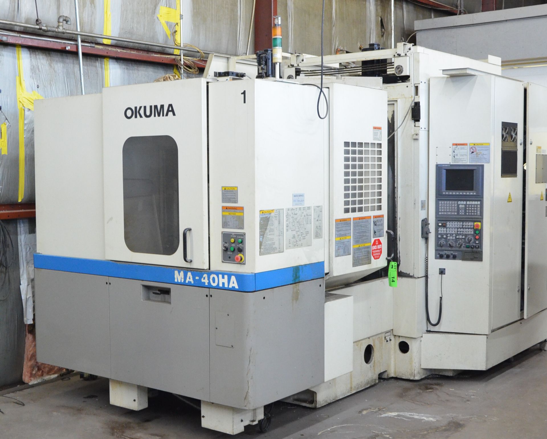 OKUMA MA-40HA CNC TWIN PALLET HORIZONTAL MACHINING CENTER WITH OKUMA OSP U-100M CNC CONTROL, 15.