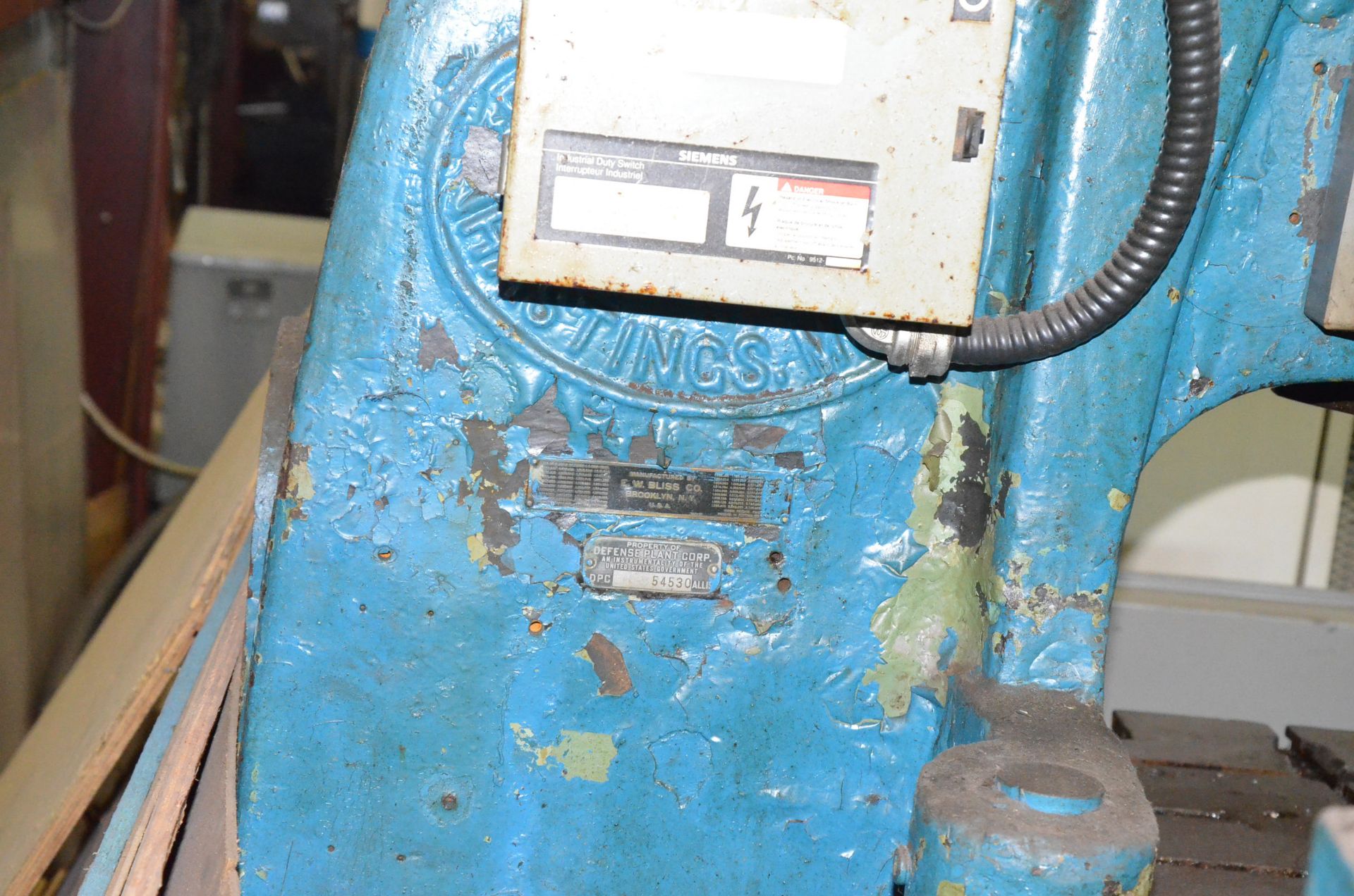 BLISS HASTINGS MECHANICAL OBI PUNCH PRESS, S/N: 54530 (CI) [RIGGING FEES FOR LOT# 2 - $500 PLUS - Image 4 of 4