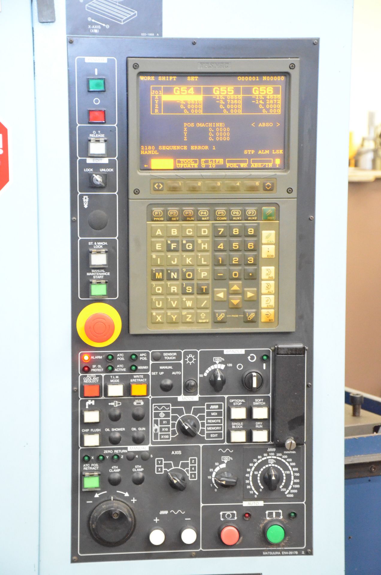 MATSUURA RA-2G CNC TWIN PALLET CNC VERTICAL MACHINING CENTER WITH MATSUURA YASNAC J300 CNC - Image 5 of 19