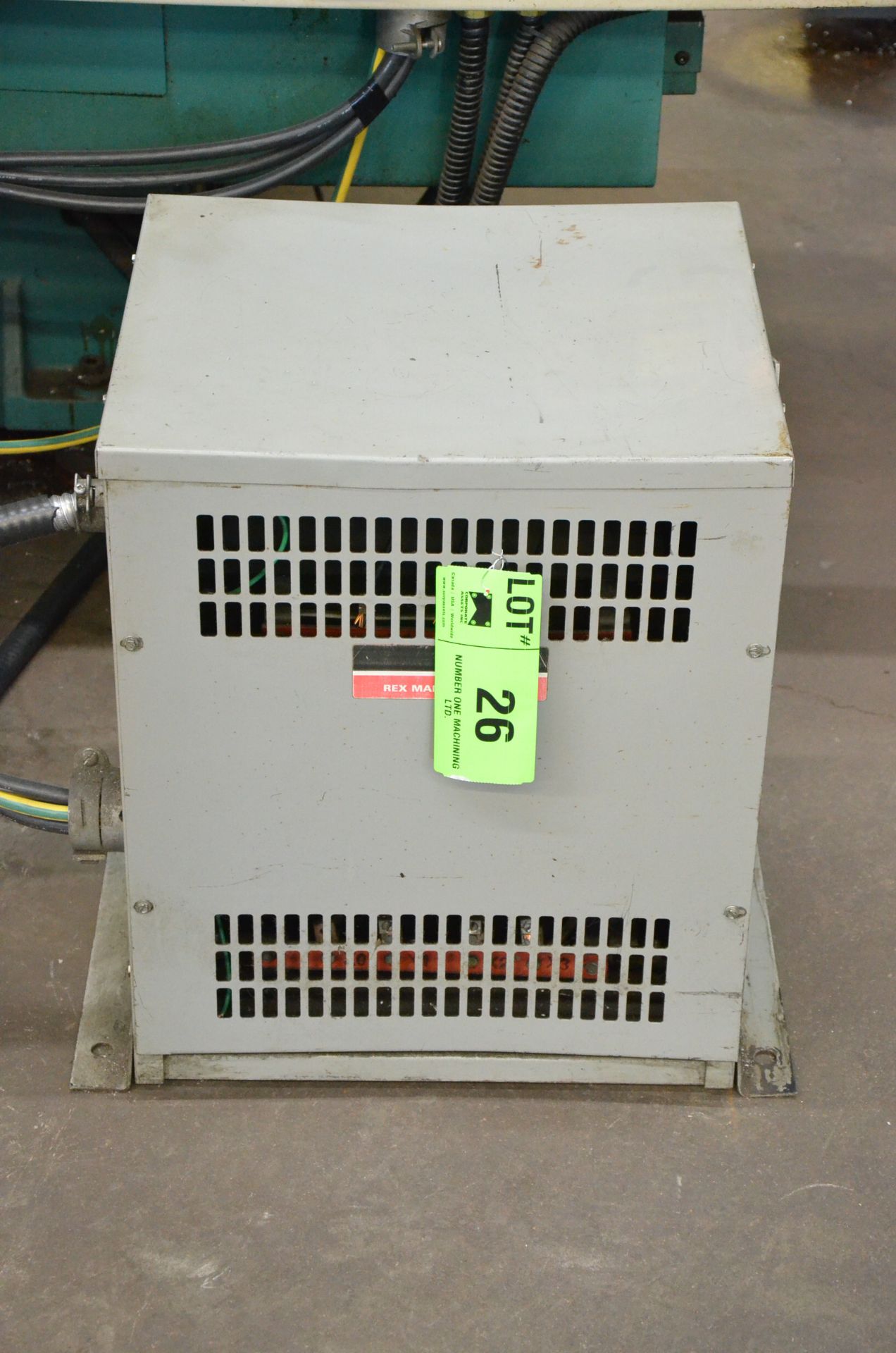 REX 45KVA/590-220-127V/3PH/60HZ TRANSFORMER, S/N N/A (CI) [RIGGING FEES FOR LOT# 26 - $150 PLUS