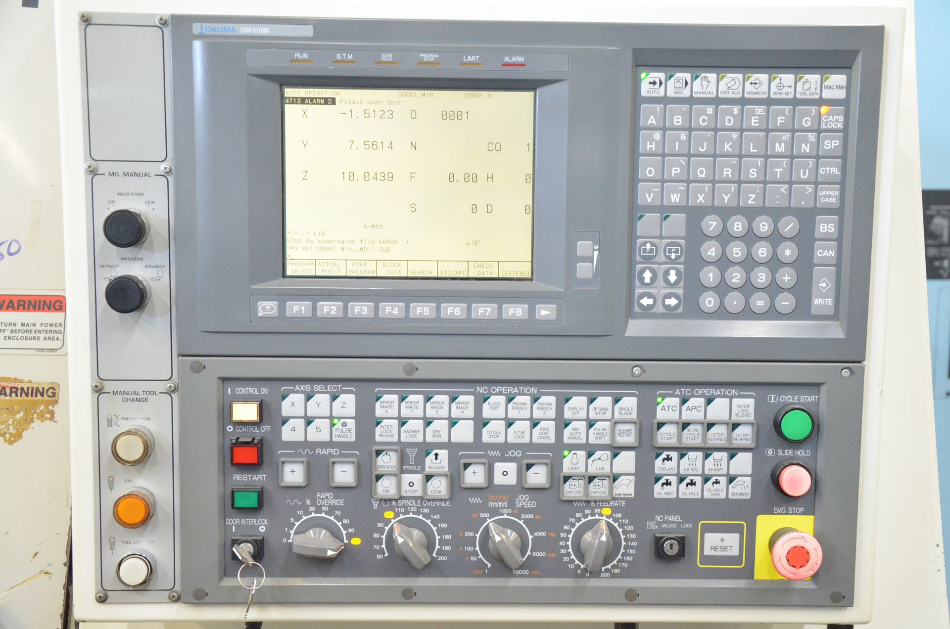 OKUMA CADET MATE V ES-V4020 CNC VERTICAL MACHINING CENTER WITH OKUMA OSP10M CNC CONTROL, 47.25" X - Image 2 of 10